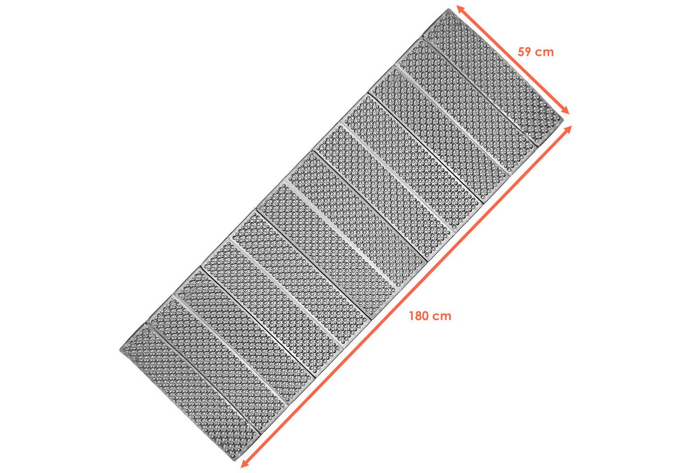 Spetebo Isomatte Camping Isomatte ultraleicht faltbar silber - 180 x 59 cm, (Anzahl, 1-tlg., Stück), ultraleichtes Gewicht