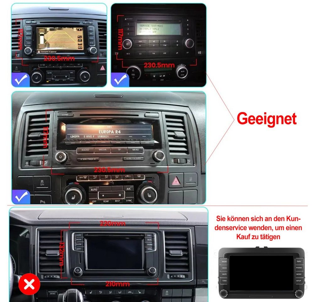 ESSGOO DAB+ Android15 Carplay Autoradio GPS Für VW T5 Multivan 2010-2015 2DIN Autoradio (RDS, 2DIN, 4+64GB(optional), Digitalradio (DAB), FM, AM, Carplay Android Auto Bluetooth EQ USB GPS Navi WIFI Touchscreen) Bild 2