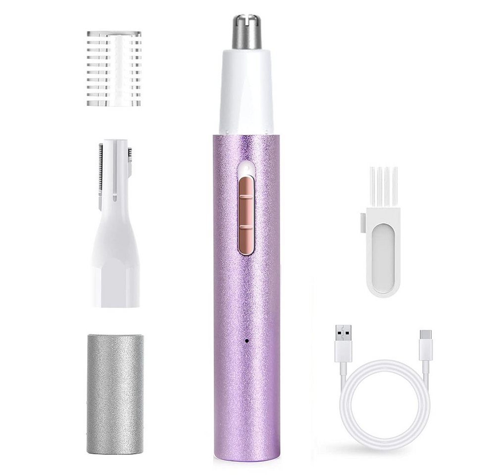 TUWENA Nasenhaartrimmer Nasenhaartrimmer, 2 in 1 Frauen Augenbrauen- und Gesichtshaartrimmer, Für Ohrhaare, Nasenhaare, Augenbrauenhaare und Gesichtsbehaarung Bild 4