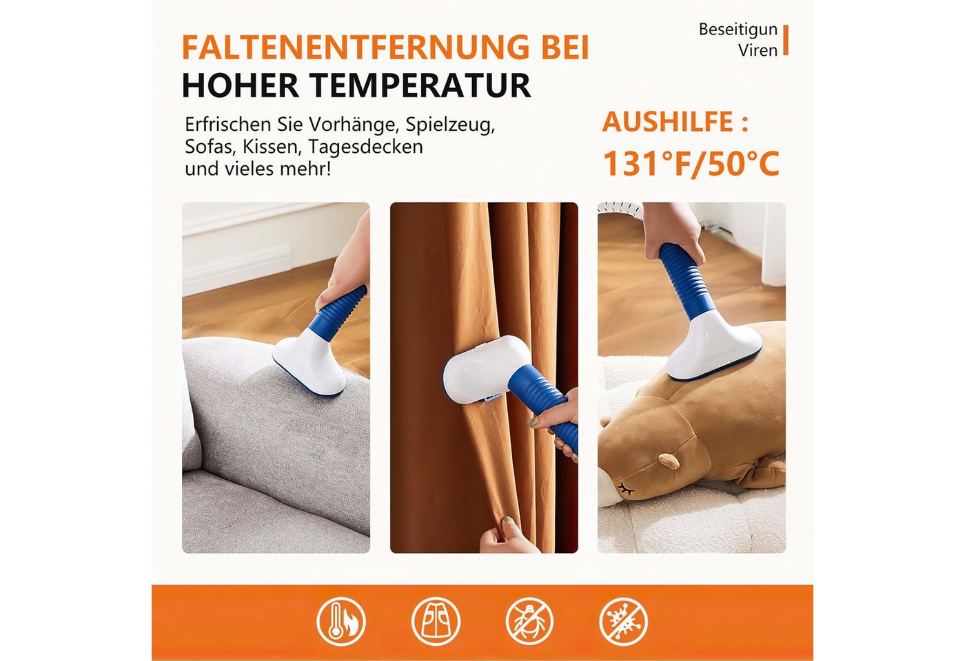 AIMAX Dampfbürste Steamer Dampfglätter 1.7L Wassertank Clothes Vertikaler Campfbügler, Dampfbürste 1500 W Steam Iron for Clothes Einsatzbereit in 45 Sekunden