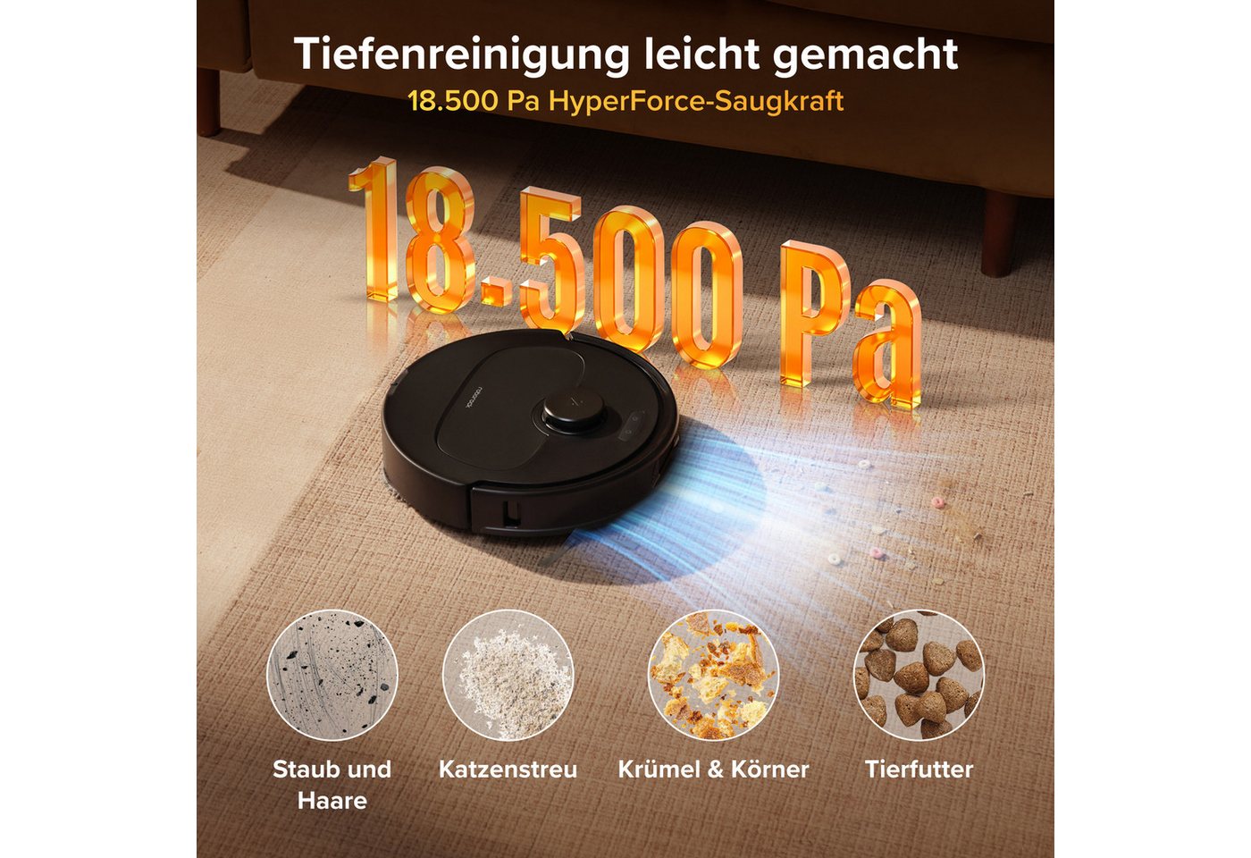 Roborock Saugroboter mit Wischfunktion Qrevo S Pro, verbessert von QV 35A, 18.500 Pa Bild 2