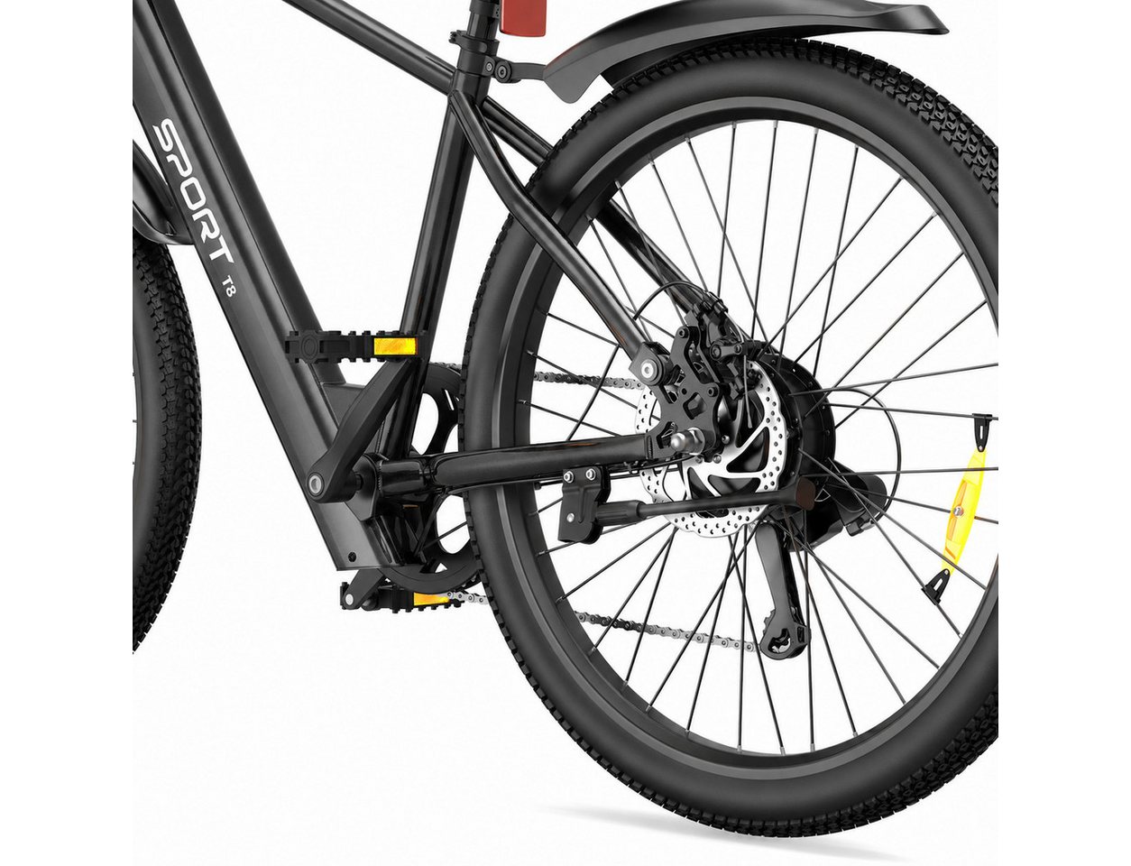 PixelPilot E-Bike Cityrad 26'' Elektrofahrrad 48V 13/8Ah Akku, Shimano 7-Gang, Abnehmbarer Korb, 7 Gang, Nabenmotor, 624 Wh, (Packung) Bild 2