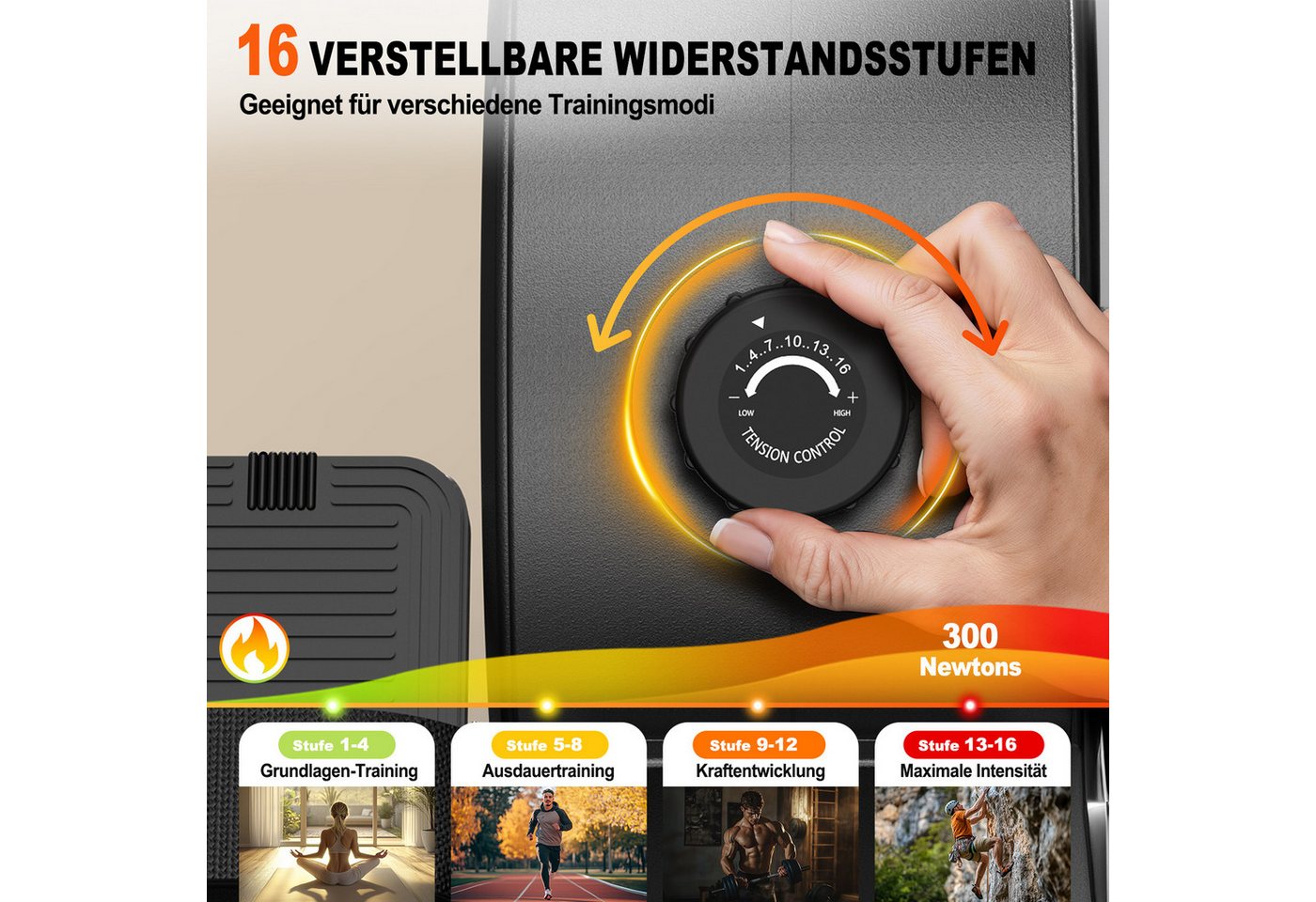 VOWVIT Rudergerät mit Magnetwiderstand und Bluetooth, bis 160 kg belastbar (1-tlg), Heim- & Innenrudergerät mit Tablet-Halterung Bild 5