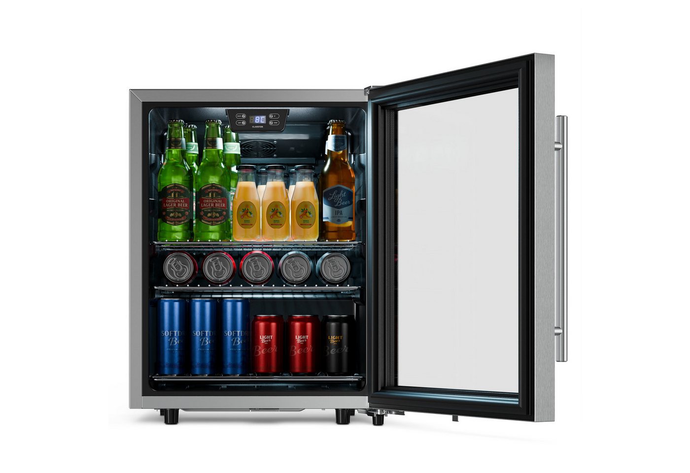 Klarstein Getränkekühlschrank LuxeChill Getränkekühl 60L 64x48 0-10°C LED schwarz Outdoor IPX4 10048375, 64 cm hoch, 48 cm breit, Outdoor-Getränkekühler IPX4 60L spritzwassergeschützt freistehend