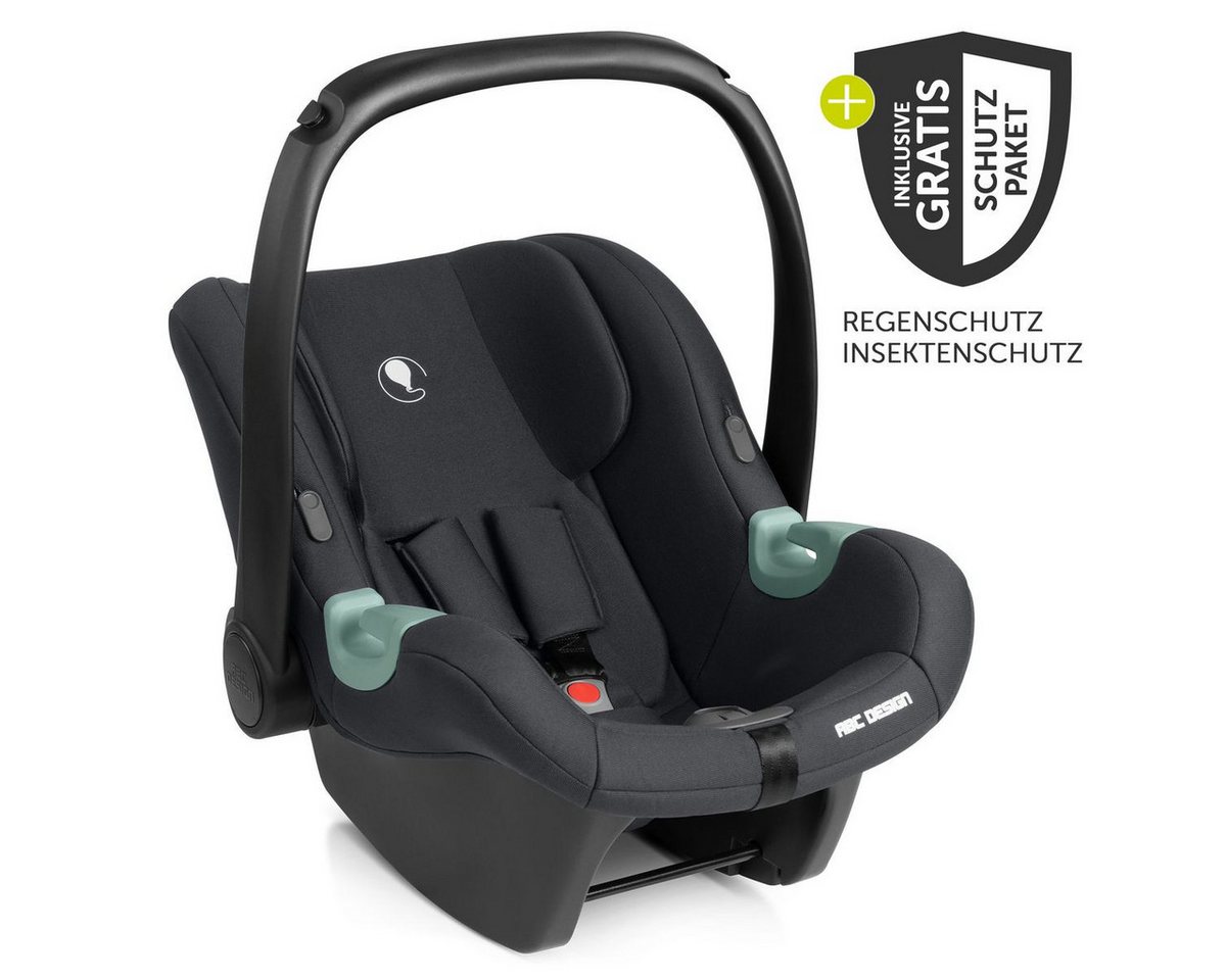 ABC Design Babyschale Tulip - Black, ab: Geburt, bis: 15 Monate, Baby Autositz ab Geburt - 15 Monate (45 cm - 85 cm) inkl. Regenschutz