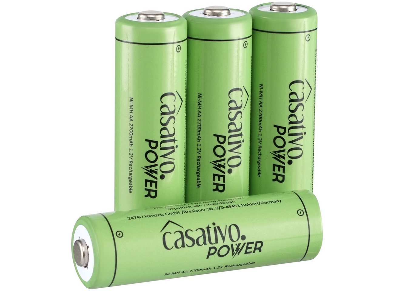 Casativo NiMH AA Akkus 2700mAh Premium Mignon 1.2V 1000x ladbar mit Case Akku Mignon, 2700mAh/1.2V/NiMH AA Mignon/Inkl. Box/1000x ladbar/Umweltfreundlich Bild 3