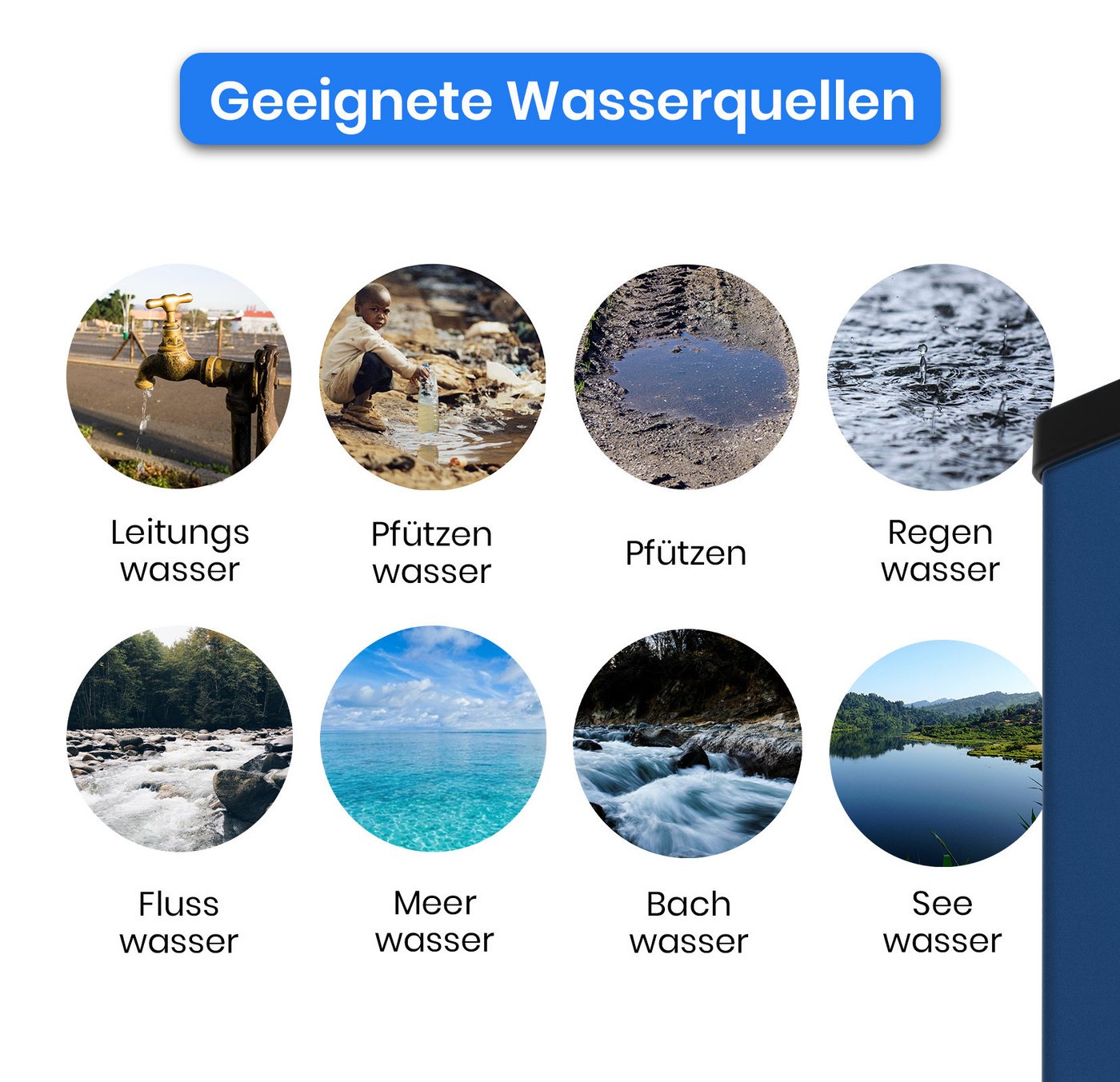 Vankel Wasserfilter K8680, tragbar, 10 Stufen, UV, TDS, Akku, Mobiler Wasserfilter für Camping, Gruppen und Notfälle Bild 3