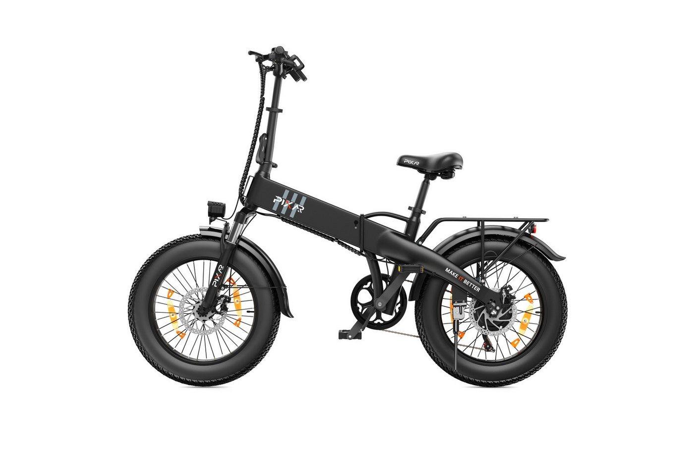 PixelPilot E-Bike Cityrad F2 Elektrofahrrad 20 Zoll Fatbike Klapprad, 48 V 15 Ah, 7 Gang, bürstenloser Hinterradnabenmotor, 720 Wh, (Packung), 250 W, bis zu 100 km, 25 km/h, Shimano 7-Gang, 5 Unterstützungsstufen Bild 4