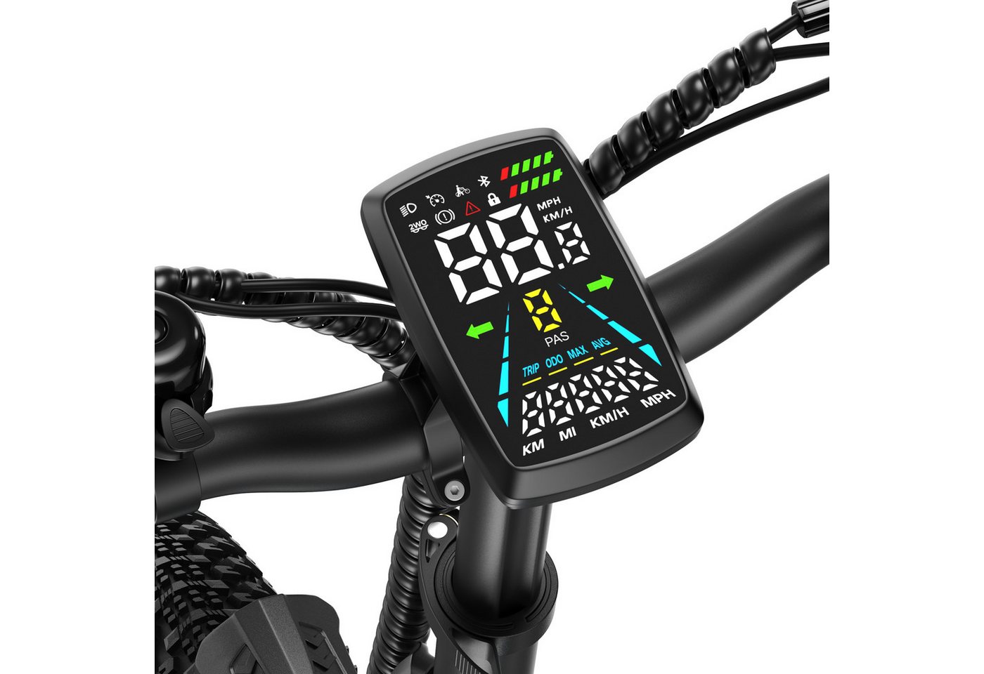 PixelPilot E-Bike Cityrad F2 Elektrofahrrad 20 Zoll Fatbike Klapprad, 48 V 15 Ah, 7 Gang, bürstenloser Hinterradnabenmotor, 720 Wh, (Packung), 250 W, bis zu 100 km, 25 km/h, Shimano 7-Gang, 5 Unterstützungsstufen Bild 5