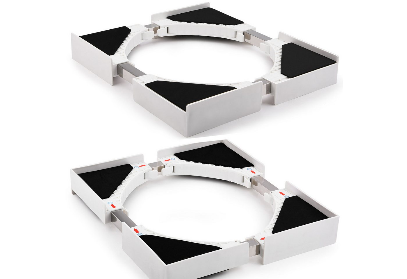 XIIW Zwischenbaurahmen Verbindungsrahmen für Waschmaschine Trockner 46-66cm Zwischenbaurahmen (Universal Verstellbar Größ Stapelbar Stapelbausatz), Baurahmen mit Ratschenseil für Waschküche Bild 4