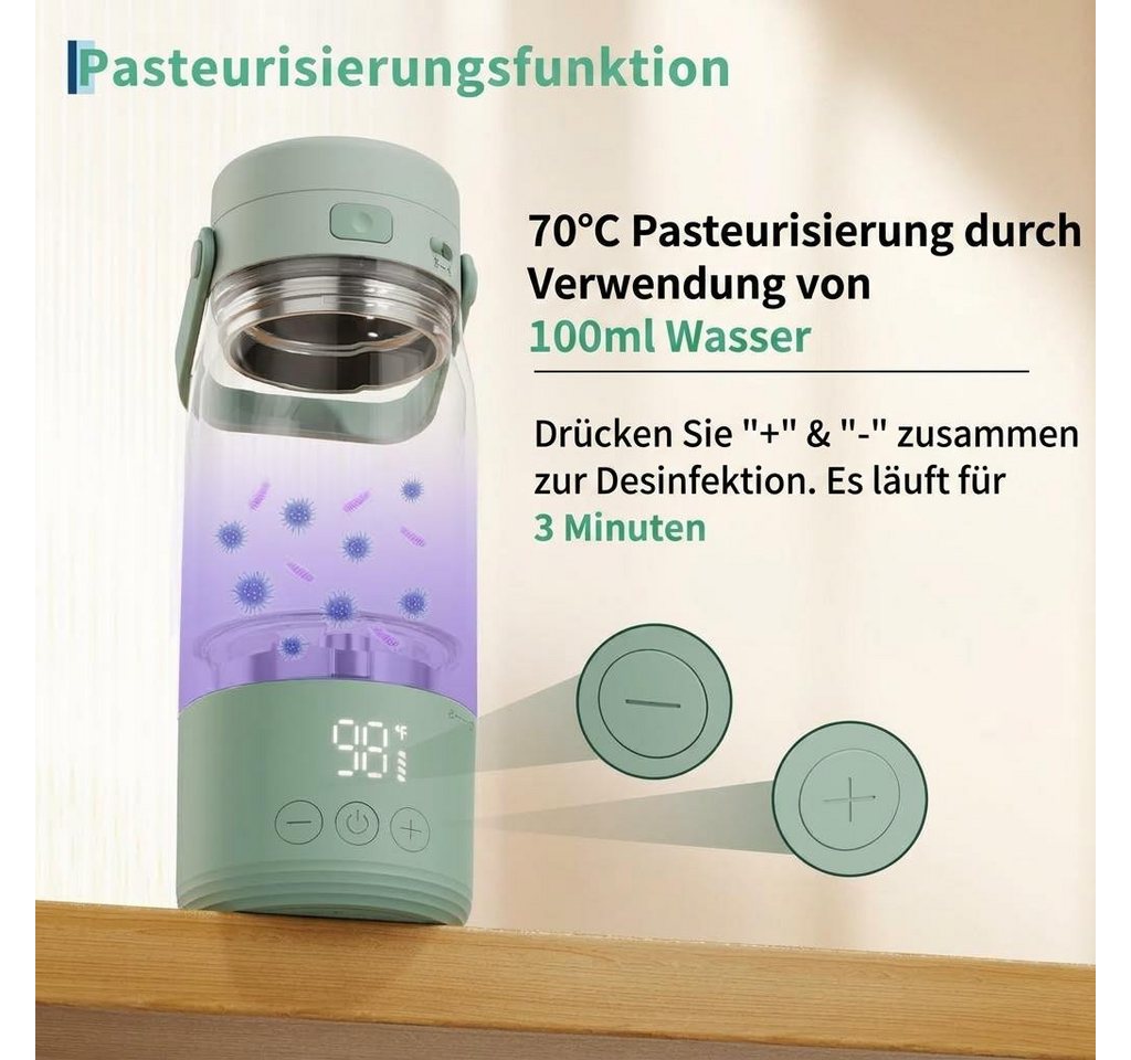 GarveeMore Babyflaschenwärmer Tragbarer Flaschenwärmer mit LED-Display, 500ml Bild 3
