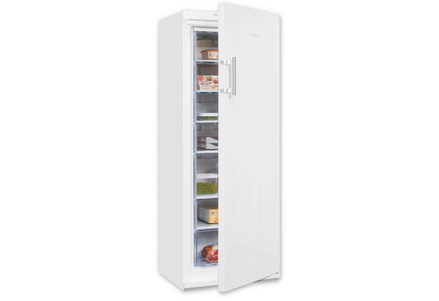 exquisit Gefrierschrank GS527-H-280E weiss, 163 cm hoch, 60 cm breit, Gefrierschrank mit Geräumigen Gefrierschubladen, inkl. BigBox Bild 4