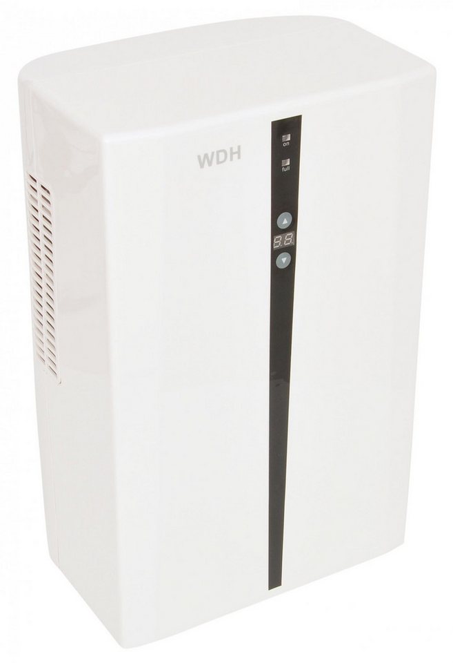 WDH Luftentfeuchter Mini-Entfeuchter WDH-898MD – für 20m² - 750 ml/Tag - Hygrostat, Entfeuchtung 0,75 l/Tag, Tank 1,7 l, Stromverbrauch von max. nur 55 W
