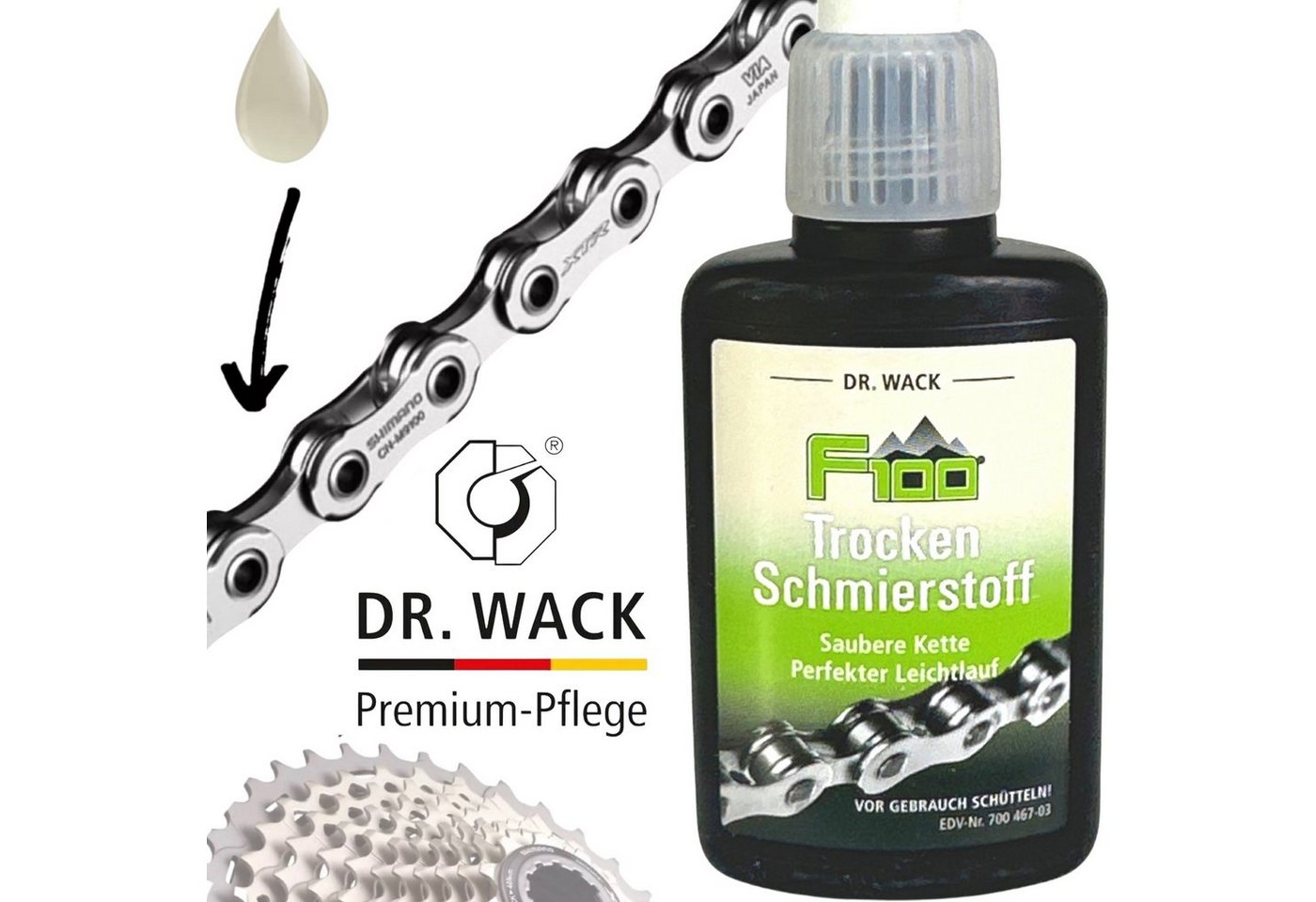 DR WACK Fahrrad-Montageständer Dr.Wack F100 Fahrrad MTB Ebike Road Trocken Schmierstoff Pflege 50ml Bild 3
