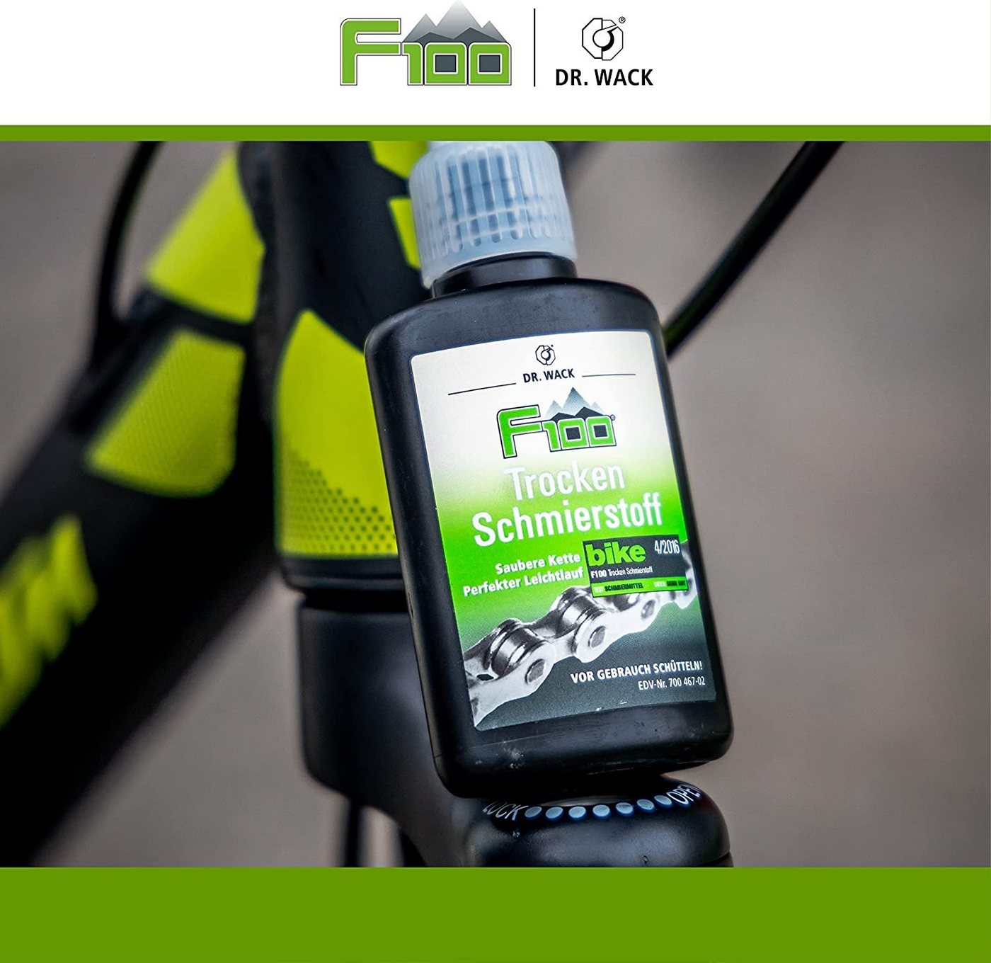 DR WACK Fahrrad-Montageständer Dr.Wack F100 Fahrrad MTB Ebike Road Trocken Schmierstoff Pflege 50ml Bild 5