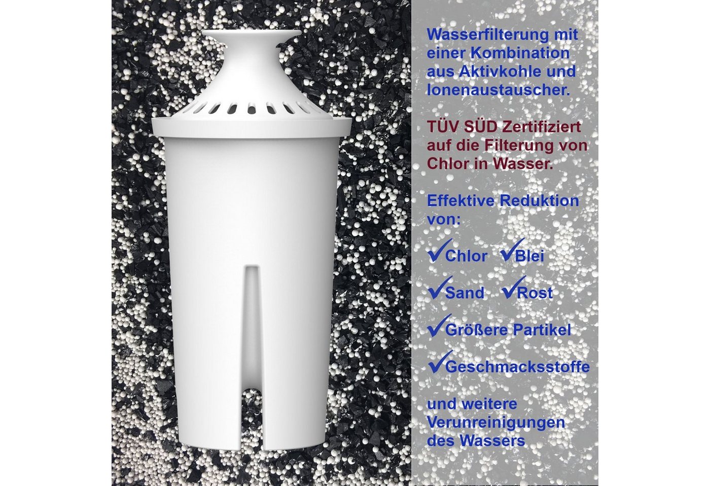 Comedes Kalk- und Wasserfilter 6er Set einsetzbar statt Brita Classic, Zubehör für PearlCo Classic, einsetzbar statt Brita Mavea 107007, 766229, 001529, 10171019, 107007 Bild 3