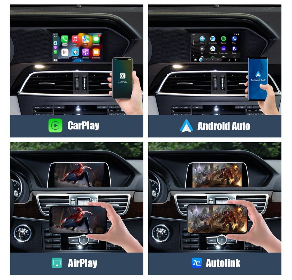 GABITECH Drahtlos CarPlay Android Auto für Mercedes Benz A B CLA V X C E GLA S Autoradio (NTG 5.0/5.1/5.2 System. A/B/C/CL/GLS/GLE/CLS/X/E/G/S/GLA/CLA/GLC)