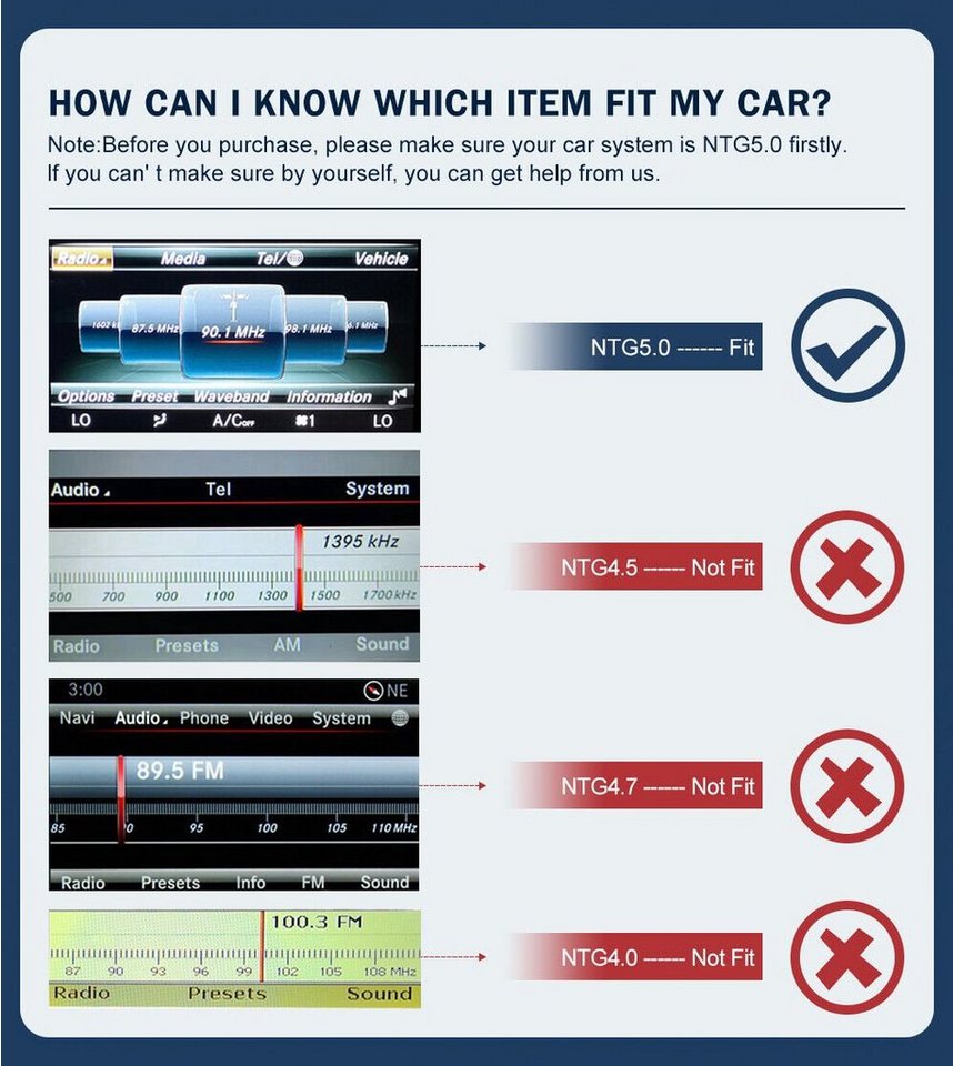 GABITECH Drahtlos CarPlay Android Auto für Mercedes Benz A B CLA V X C E GLA S Autoradio (NTG 5.0/5.1/5.2 System. A/B/C/CL/GLS/GLE/CLS/X/E/G/S/GLA/CLA/GLC) Bild 2