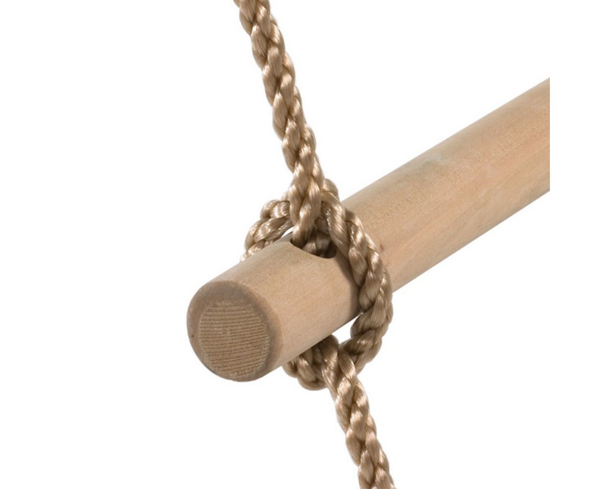 Loggyland Kletterseil Strickleiter 14 Holzsprossen 4,90 m lang Spielturm Schaukel, mit Metallringen zum Aufhängen und 14 Sprossen! Bild 3