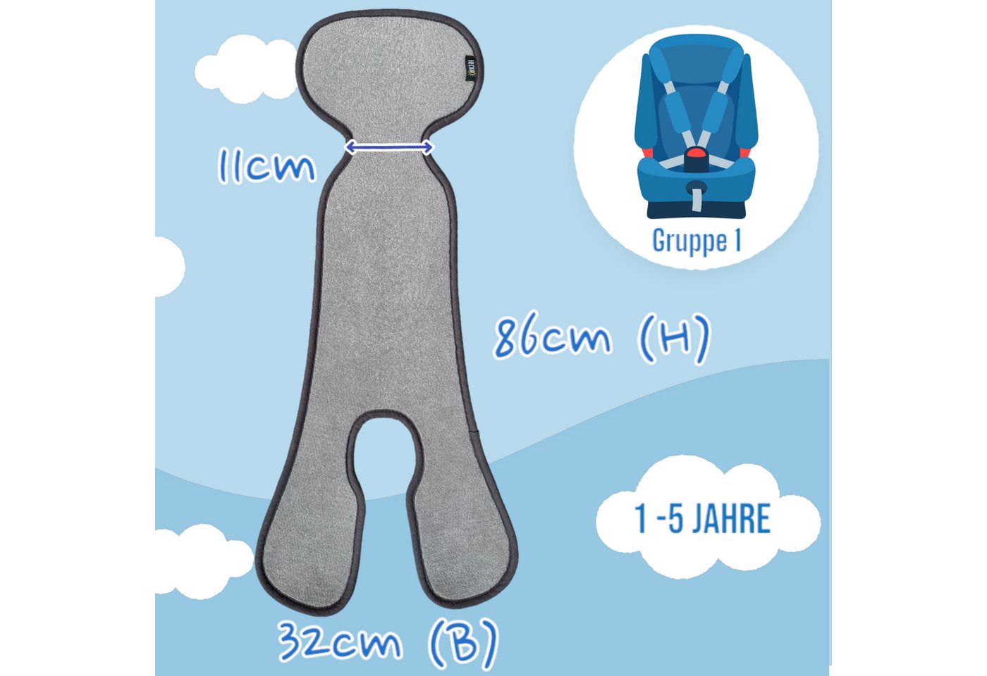 HECKBO Kinder-Sitzauflage Kinder Sitzauflage Sommer Antischwitz für Kinderwagen