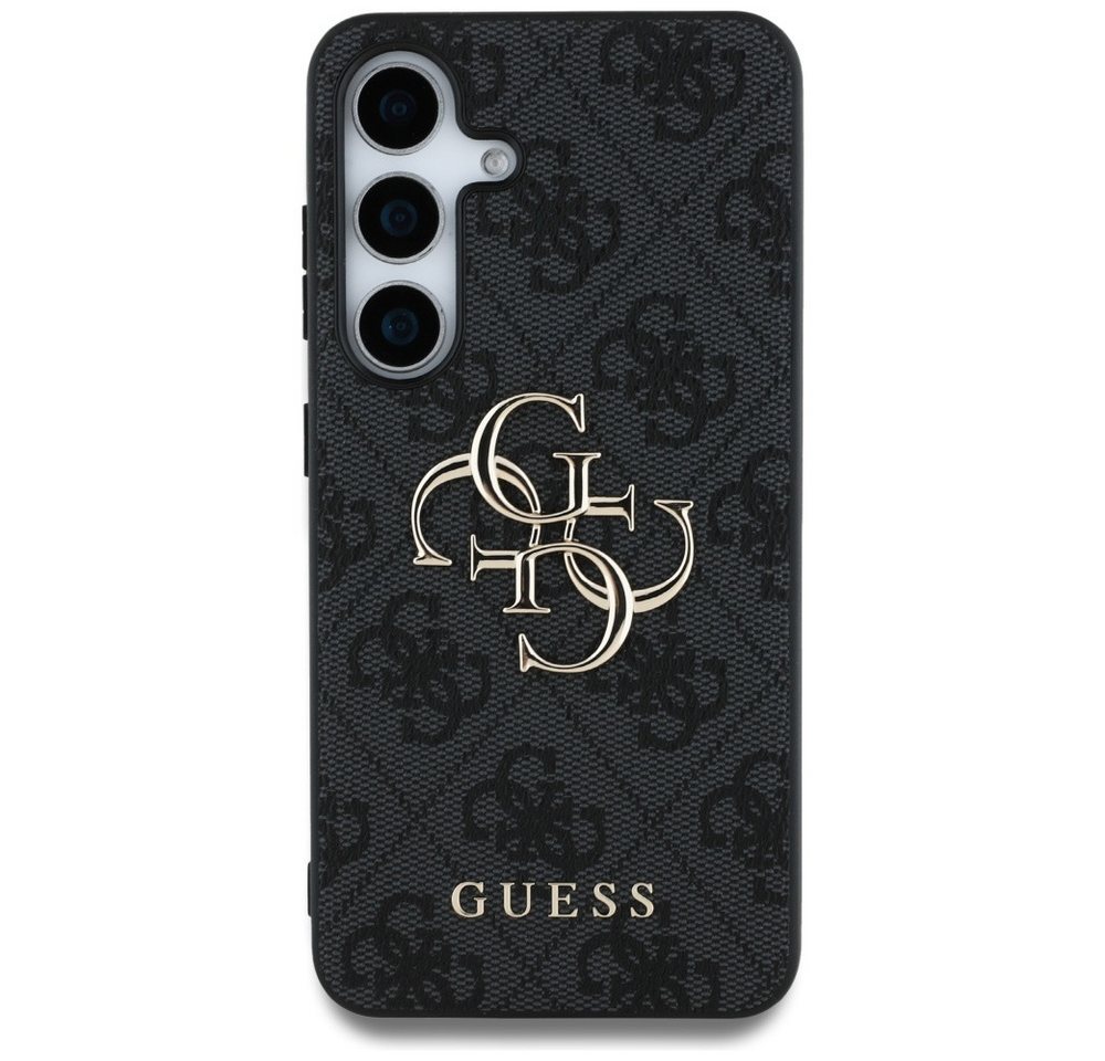 Guess Handyhülle Galaxy S25 Kunstleder grau mit goldfarbenen Logo Bild 4