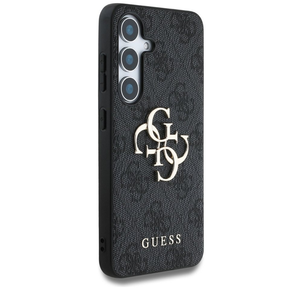 Guess Handyhülle Galaxy S25 Kunstleder grau mit goldfarbenen Logo Bild 5