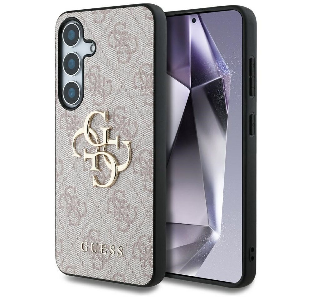 Guess Handyhülle Galaxy S25 Plus Kunstleder rosa Logo goldfarben 6,7 Zoll, Kantenschutz Bild 3