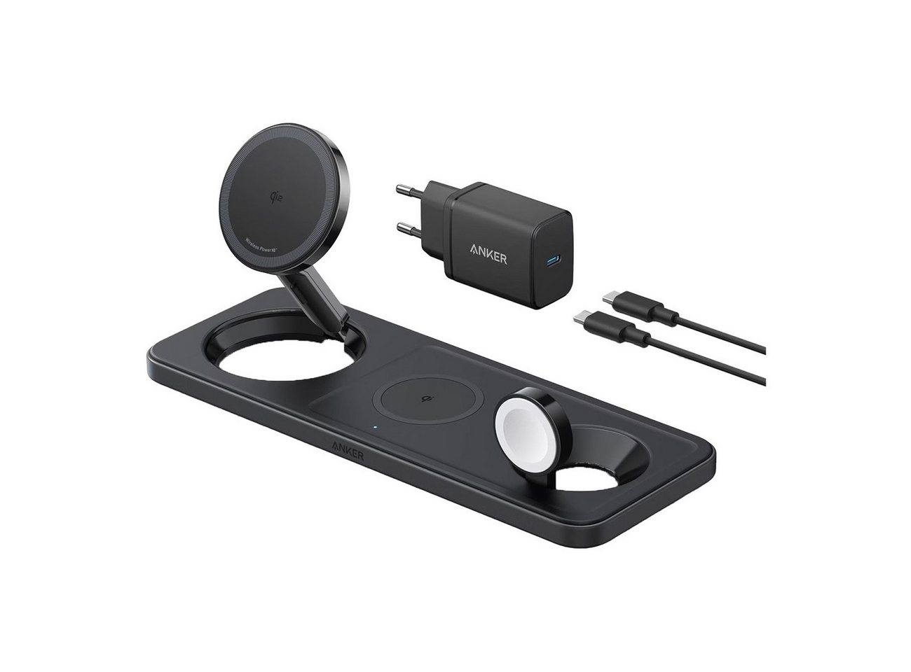Anker MagGo 3-in-1-Pad Smartphone-Ladegerät (Ladestation, kompatibel mit Apple, Kabelloses Aufladen, 15 W) Bild 4