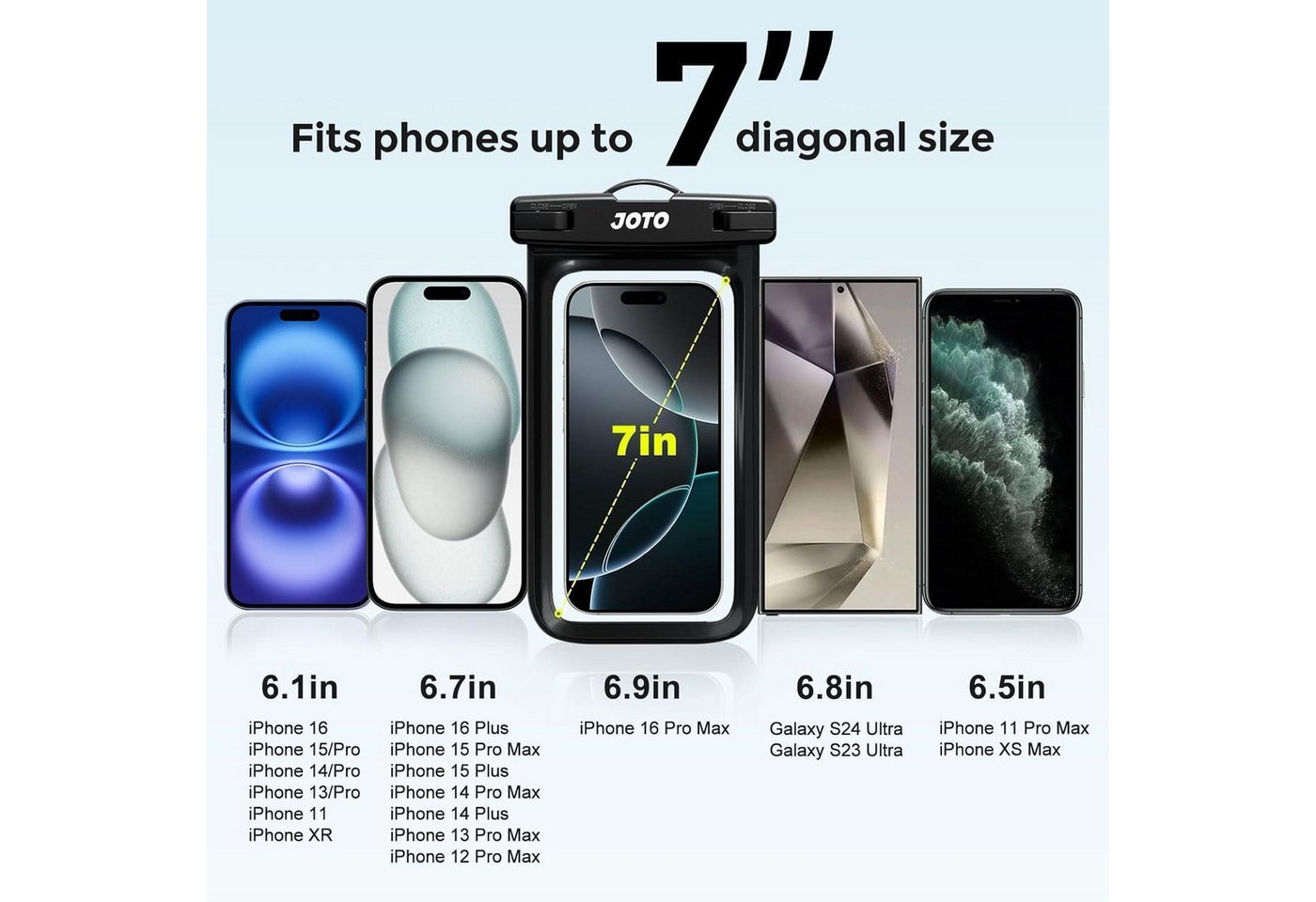 LuxusKollektion Handyhülle Handyhülle Wasserdicht IPX8 7Zoll Unterwasser Smartphone 2 Schwarz Bild 2