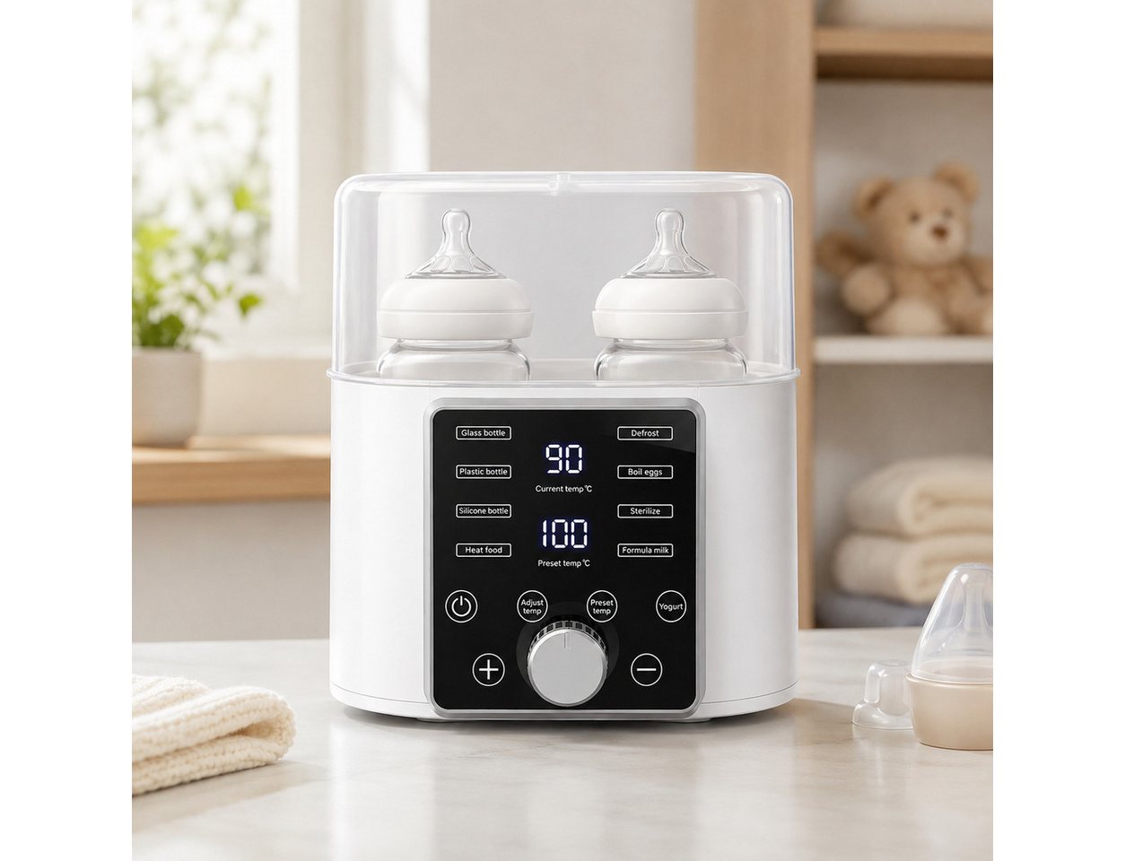 Luckice Babyflaschenwärmer Flaschenwärmer,6-in-1 Multifunktionaler Milchwärmer mit Zeitsteuerung Bild 2