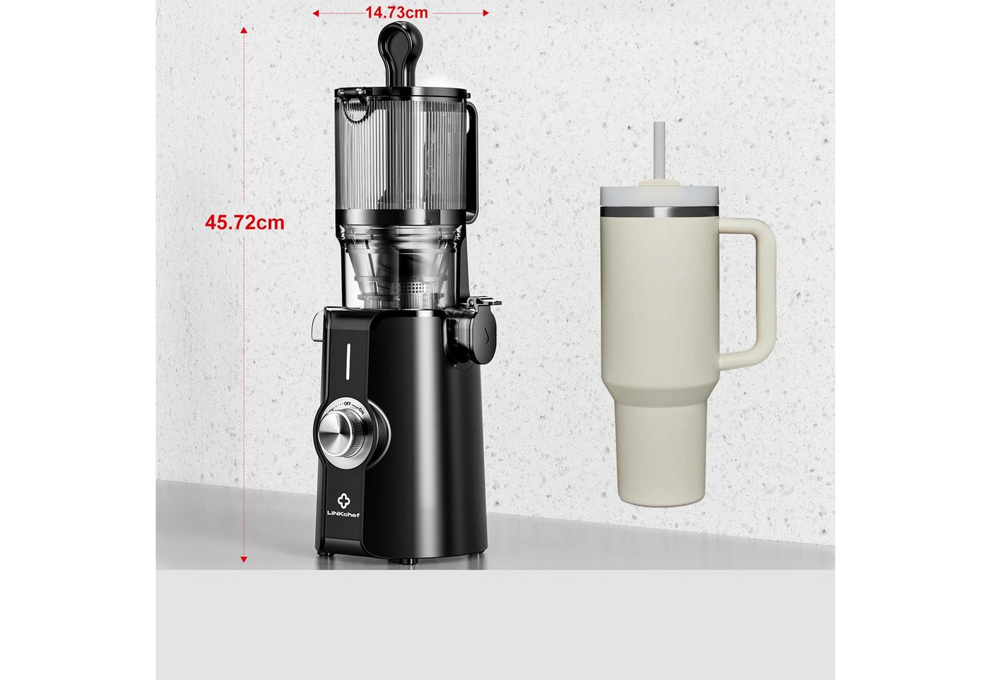 Linkchef Entsafter LINKChef SJ-051-EU-BL Entsafter 200W 1,2L Saftpresse Schwarz, 200 W Bild 2