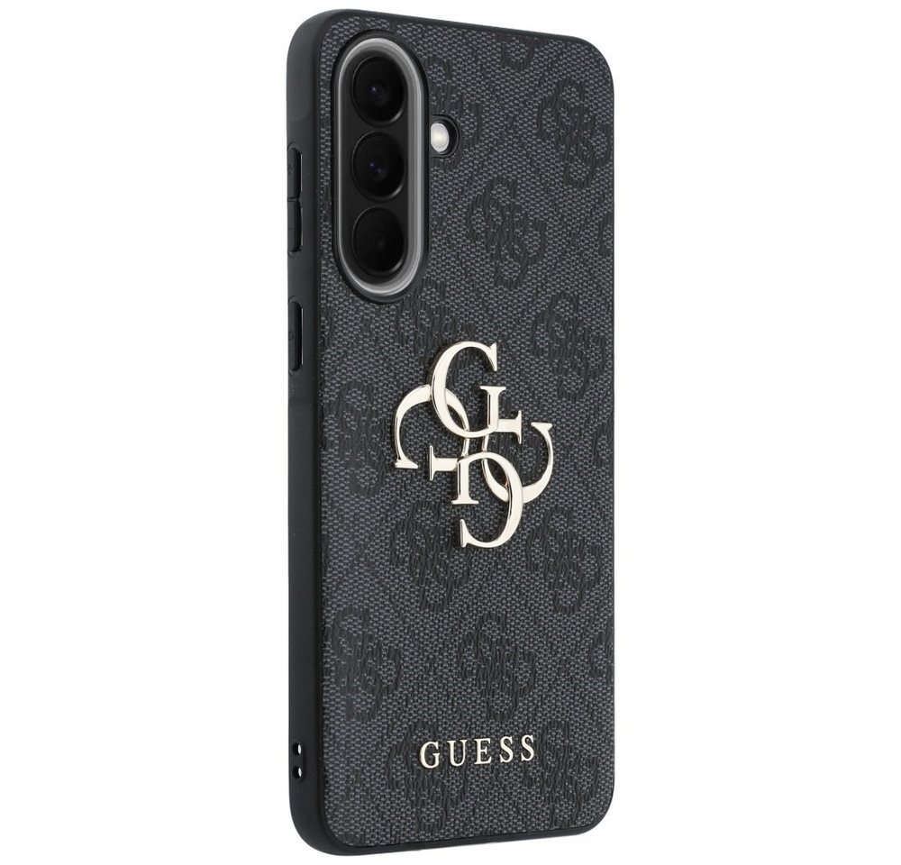 Guess Handyhülle Galaxy A57 Kunstleder grau Big Logo goldfarbig 6,7 Zoll, Kantenschutz