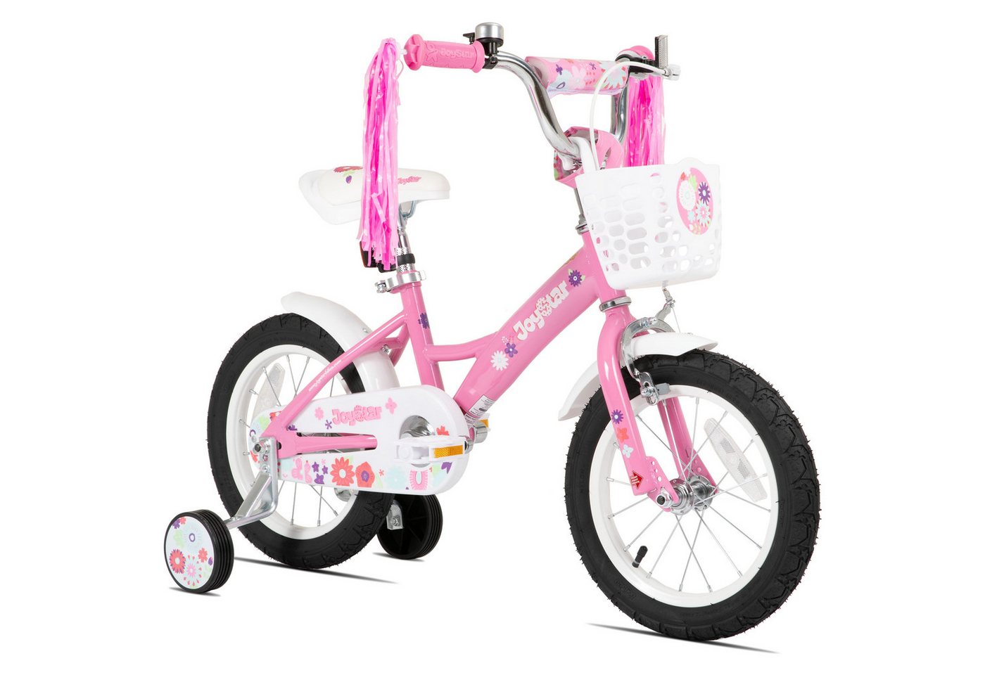 JOYSTAR Kinderfahrrad 12/14/16 Zoll Fahrräder für Mädchen im Alter von 2-7 Jahren, Mit Puppensitz, Bändern, Stützrädern, Korb, süßen Kritzeleien Bild 5