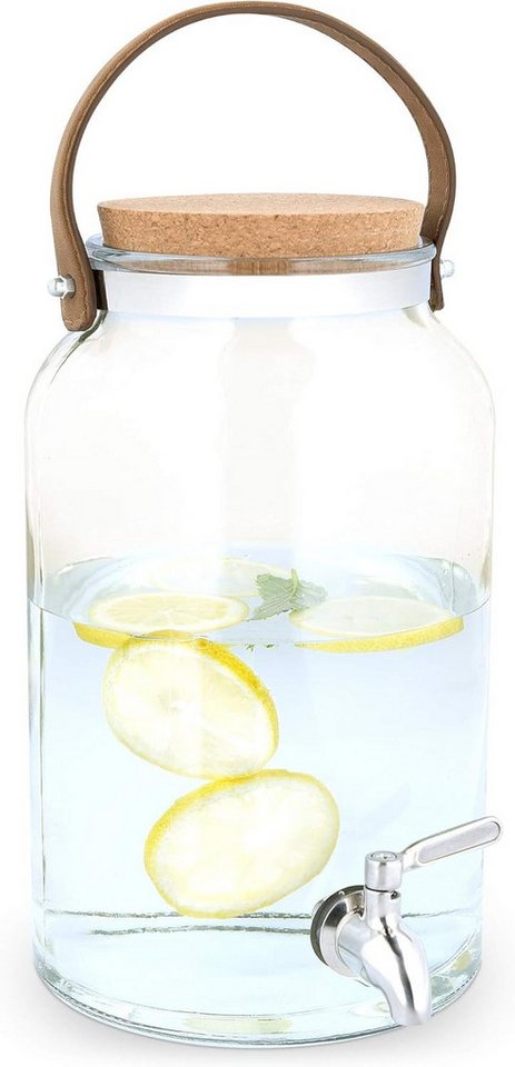 Navaris Getränkespender Navaris Getränkespender 5,6L Glas mit Edelstahlhahn