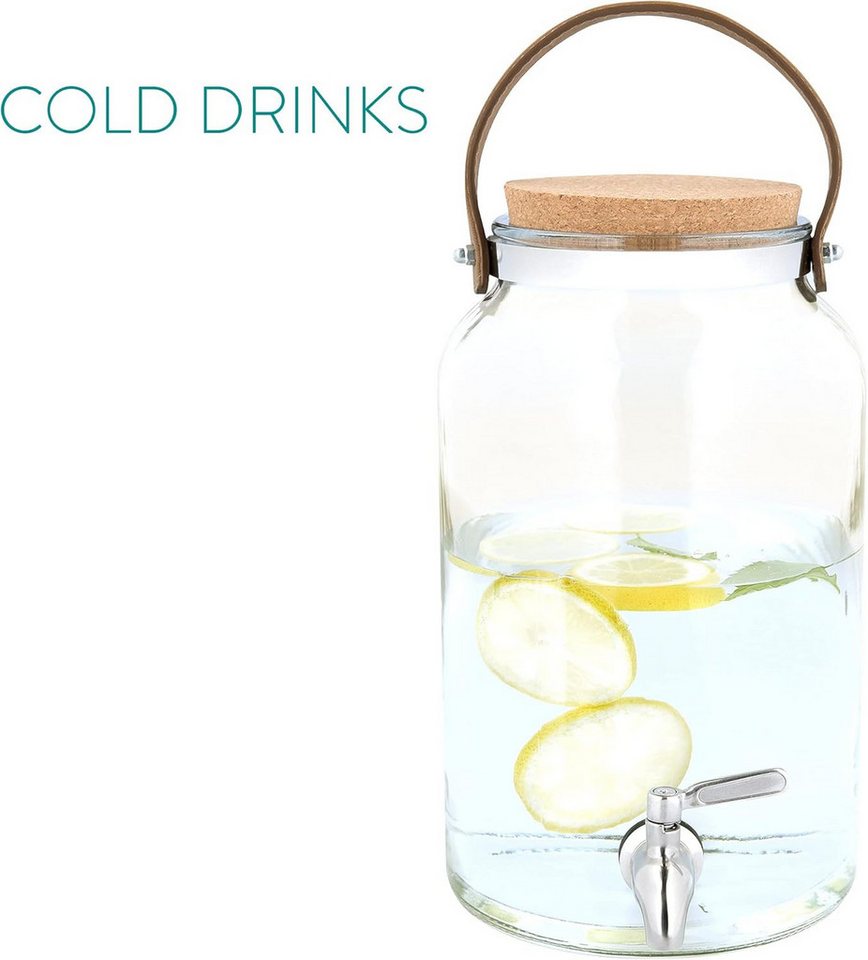 Navaris Getränkespender Navaris Getränkespender 5,6L Glas mit Edelstahlhahn Bild 4