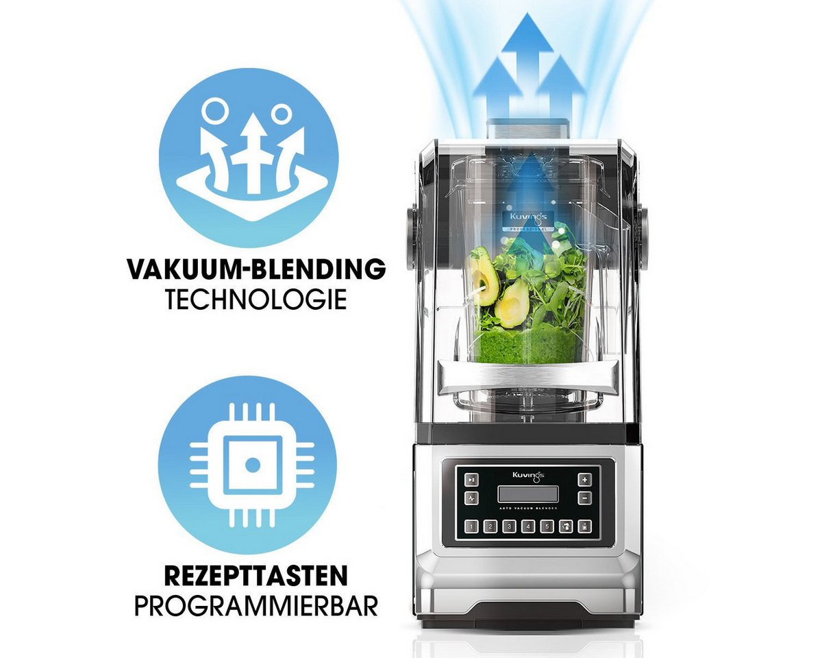 Kuvings Standmixer CB1000 Professional Auto Vakuum Blender, 1700 W, Vakuum-Taste für weniger Oxidation, Bläschen und Schichten