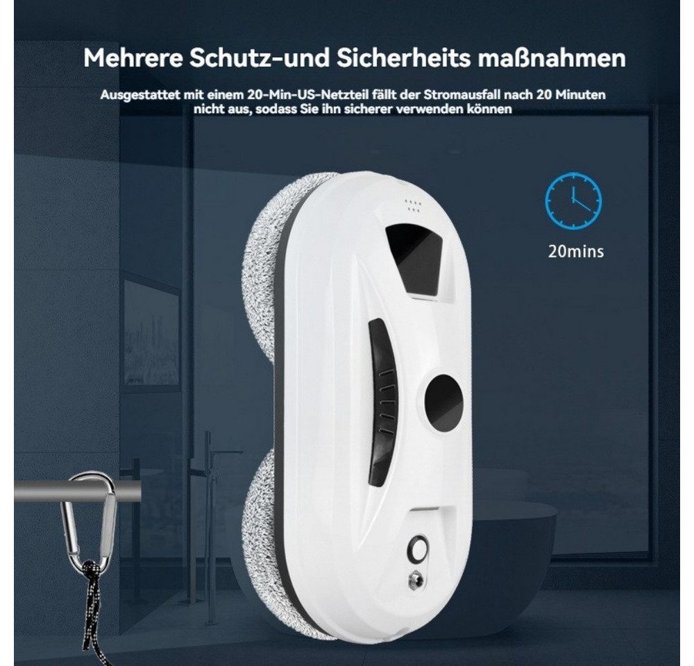 Ophy Fenstersauger Fensterreinigungsroboter (Fenstersauger) mit Fernbedienung, 65 dB leiser Betrieb–für glatte Glasflächen, ideal für Zuhause&Büro