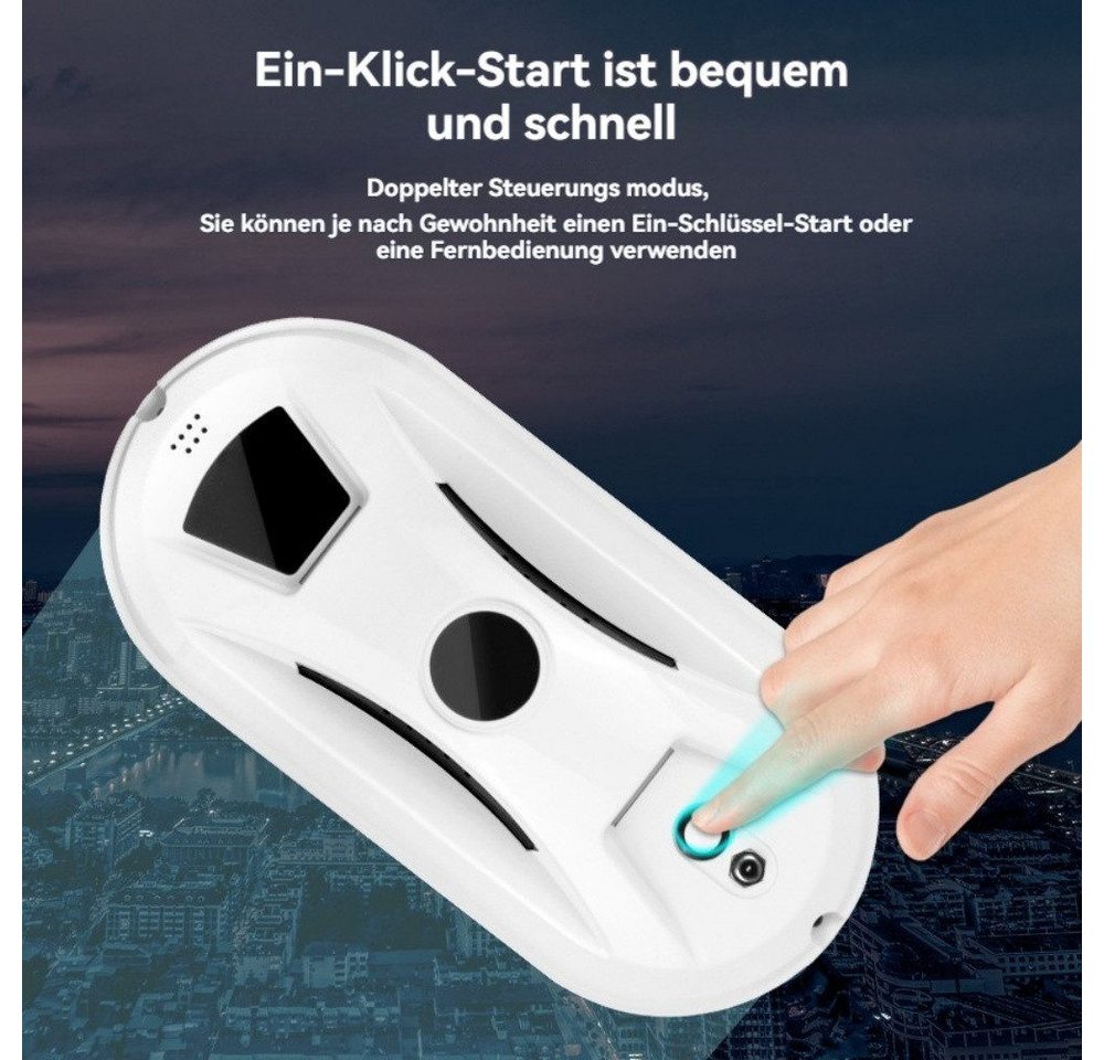 Ophy Fenstersauger Fensterreinigungsroboter (Fenstersauger) mit Fernbedienung, 65 dB leiser Betrieb–für glatte Glasflächen, ideal für Zuhause&Büro Bild 5