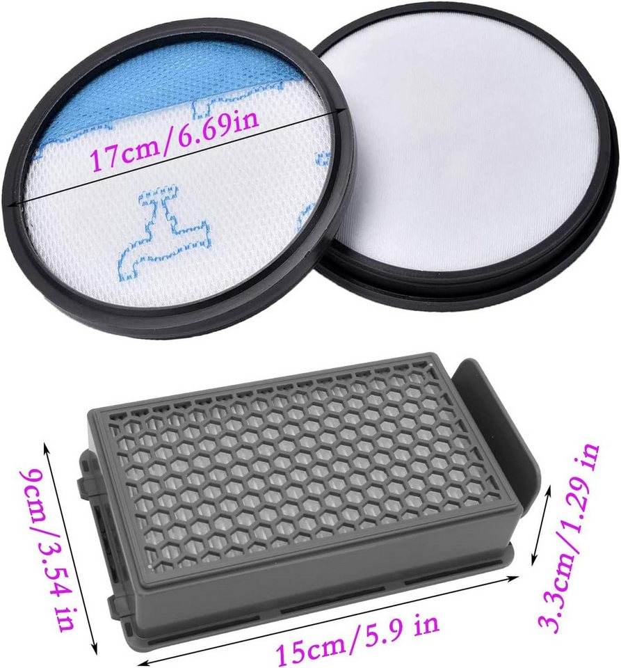 FELIXLEO Filter-Set 2 Stück HEPA Filter Set für Rowenta Compact Power XXL ZR78000
