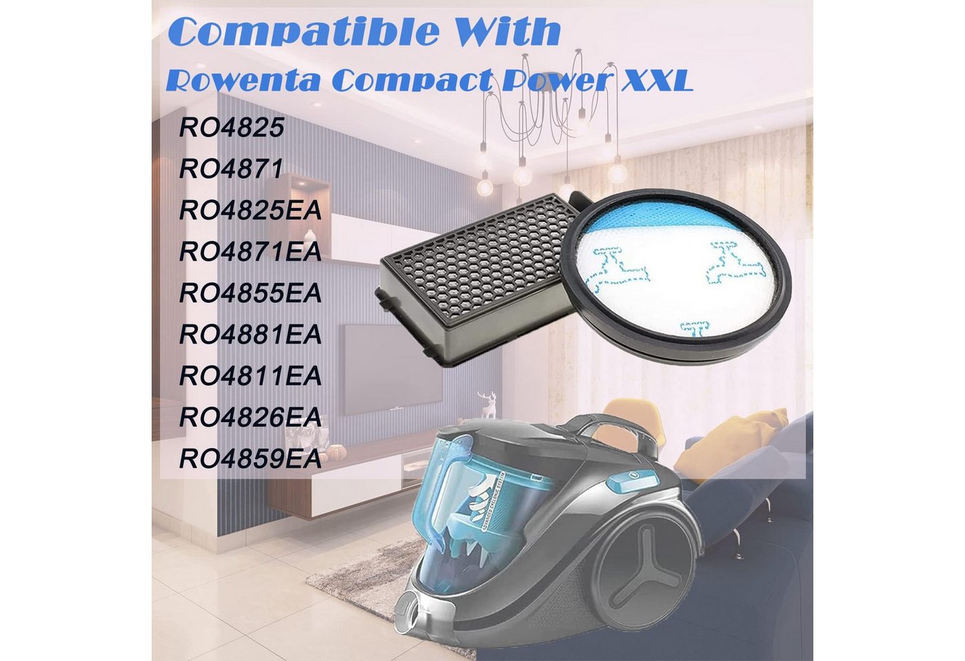 FELIXLEO Filter-Set 2 Stück HEPA Filter Set für Rowenta Compact Power XXL ZR78000 Bild 5