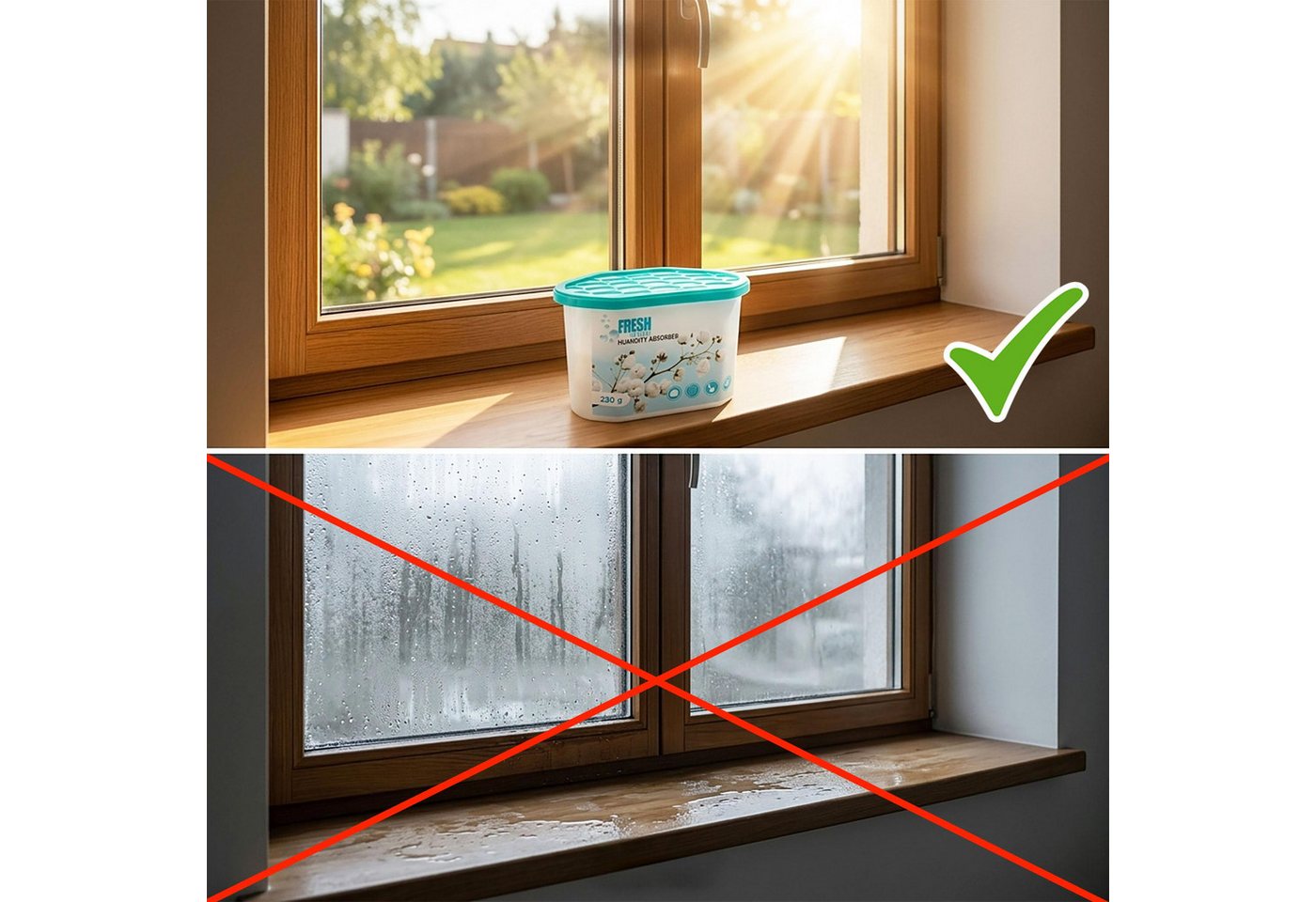 Spetebo Granulat-Luftentfeuchter Luftentfeuchter Granulat Box mit 230g Frischeduft Granulat, für 20 m³ Räume, Entfeuchtung 0,01 l/Tag, Tank 0,07 l, bis zu 4–8 Wochen Bild 2