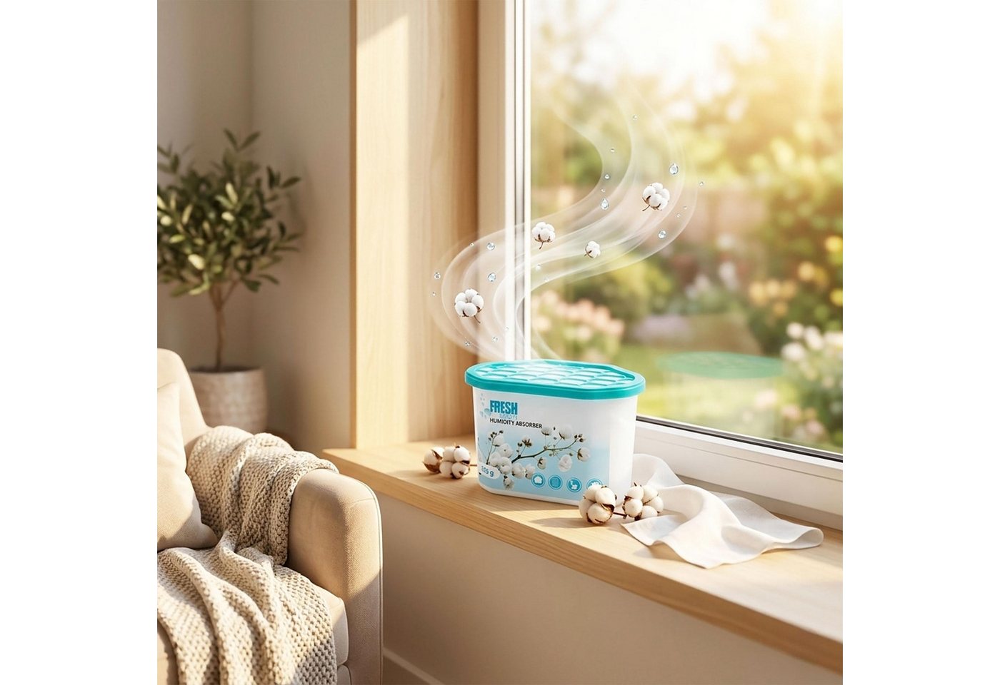 Spetebo Granulat-Luftentfeuchter Luftentfeuchter Granulat Box mit 230g Frischeduft Granulat, für 20 m³ Räume, Entfeuchtung 0,01 l/Tag, Tank 0,07 l, bis zu 4–8 Wochen Bild 4