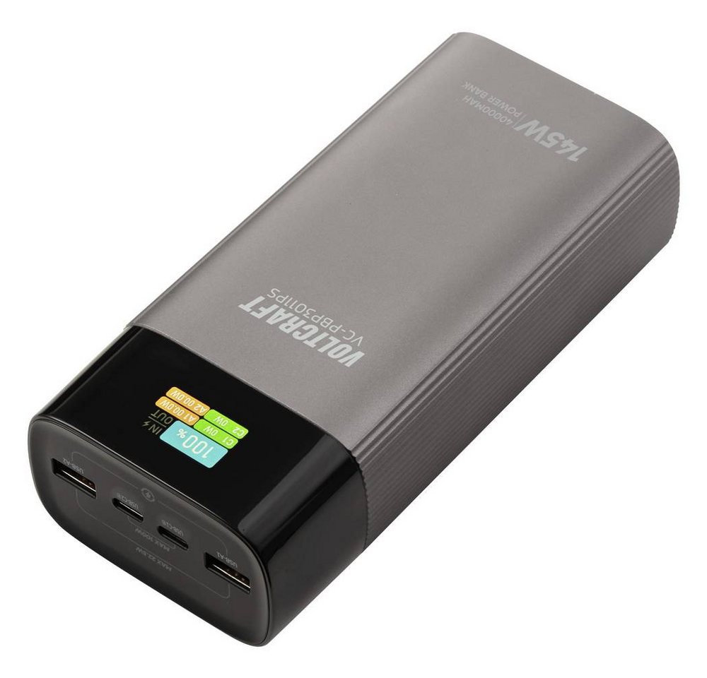 VOLTCRAFT VC-PBP3011PS Powerbank 40000 mAh USB PD 3.0 LiPo Silber (matt) Powerbank Bild 2