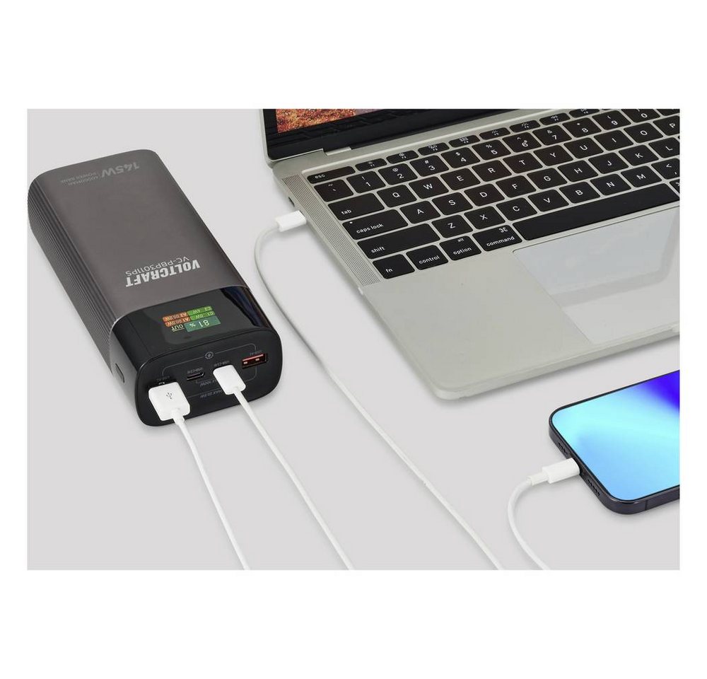 VOLTCRAFT VC-PBP3011PS Powerbank 40000 mAh USB PD 3.0 LiPo Silber (matt) Powerbank Bild 4