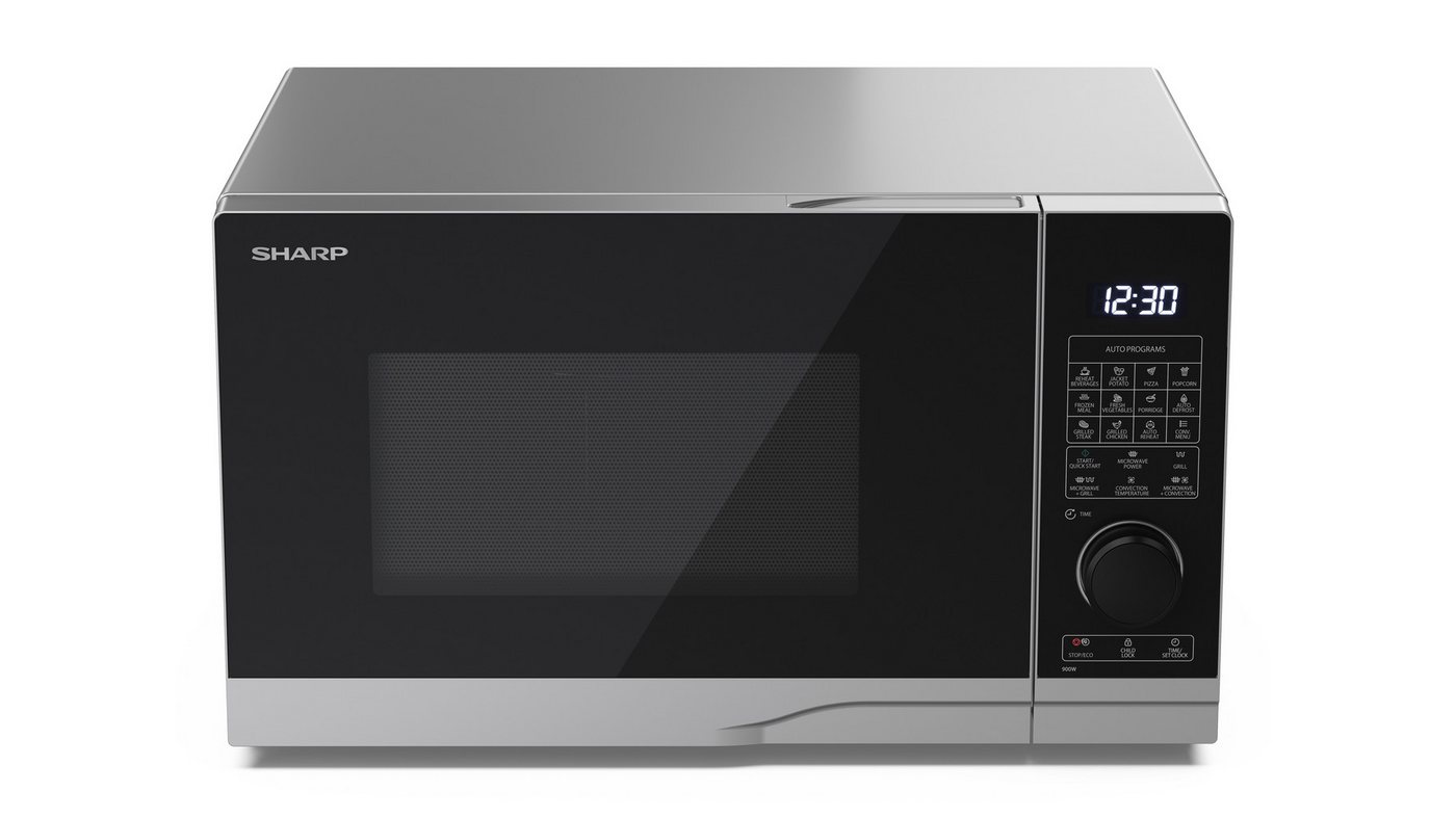 Sharp Mikrowelle Sharp YC-PC254AE-S, Elektrisch, 25.00 l, 25 L 900 W Heißluft Grill ECO-Modus