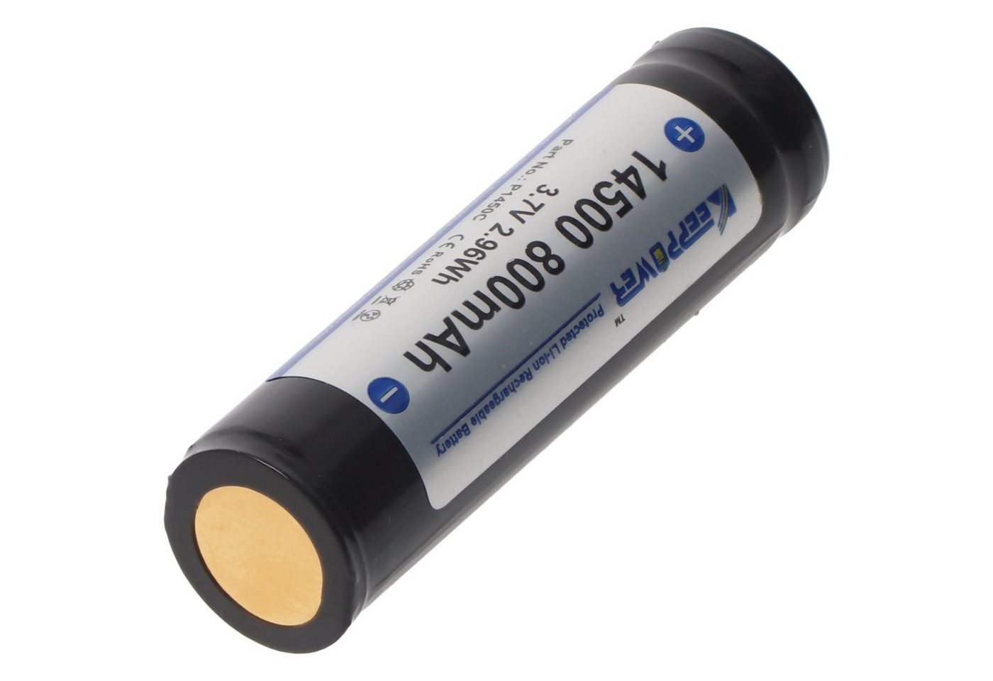 Keeppower Keeppower 14500 mit 800mAh, 3,7V Li-Ion-Akku geschützt, 52 x 14,3mm A Akku 800 mAh (3,7 V) Bild 5