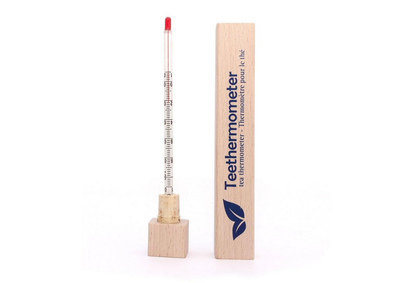 Lantelme Kochthermometer in Holzbox Teethermometer Analog Teeglas Teekanne Tee Thermometer, Deutsche Herstellung, mit Aufdruck für Teetemperaturen Bild 5