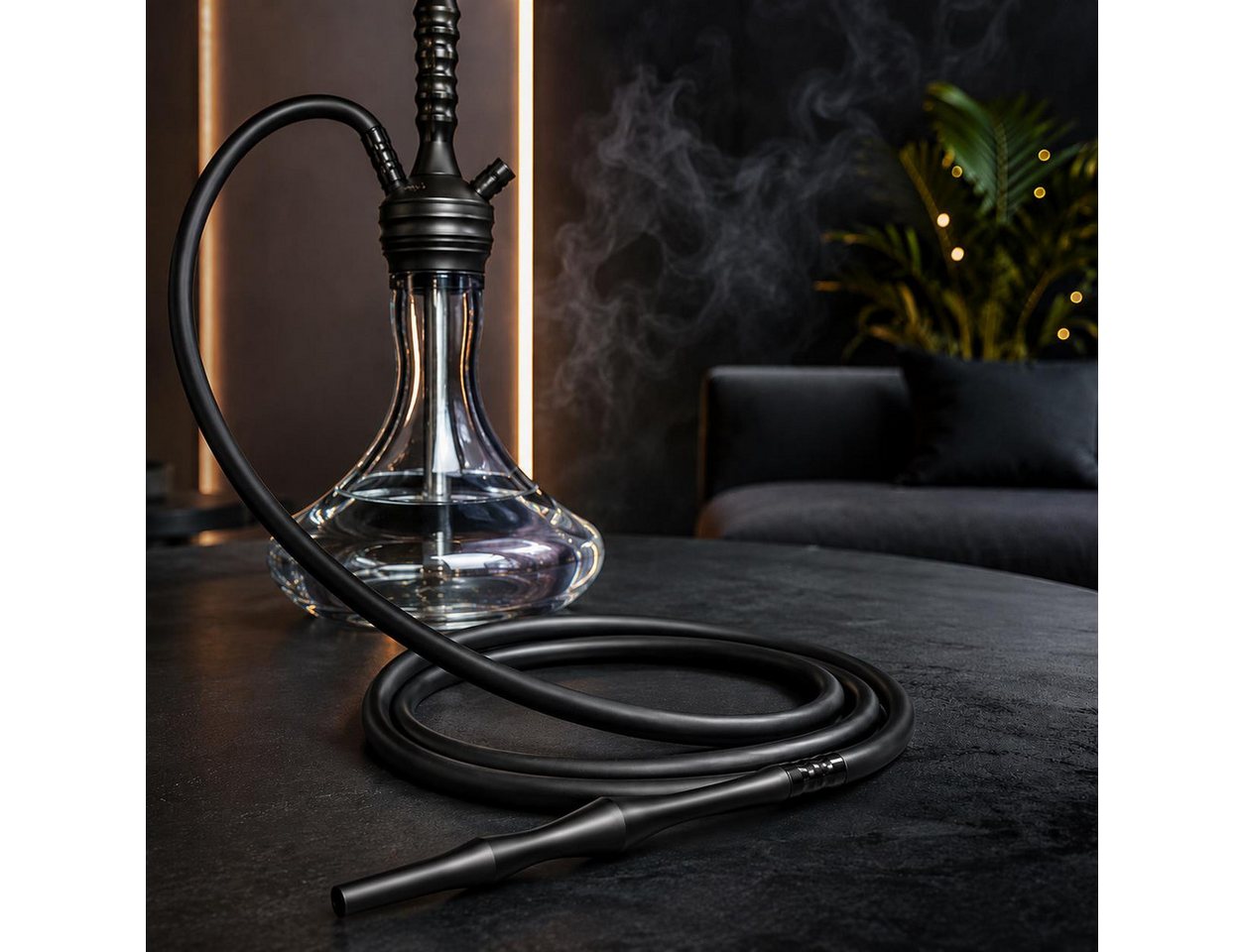 BAYLI flexibler Schlauch Bayli 1,45 m Soft Touch Shisha Silikonschlauch mit Mundstück + Adapter, Zubehör für Shisha, Wasserpfeife