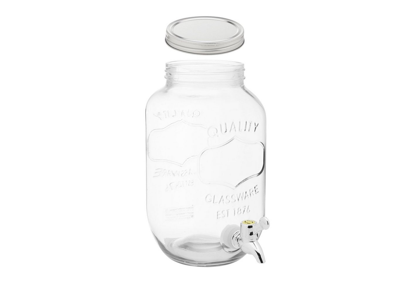 Rungassi Getränkespender Getränkespender Glas mit Zapfhahn 3L Wasserspender Saftspender