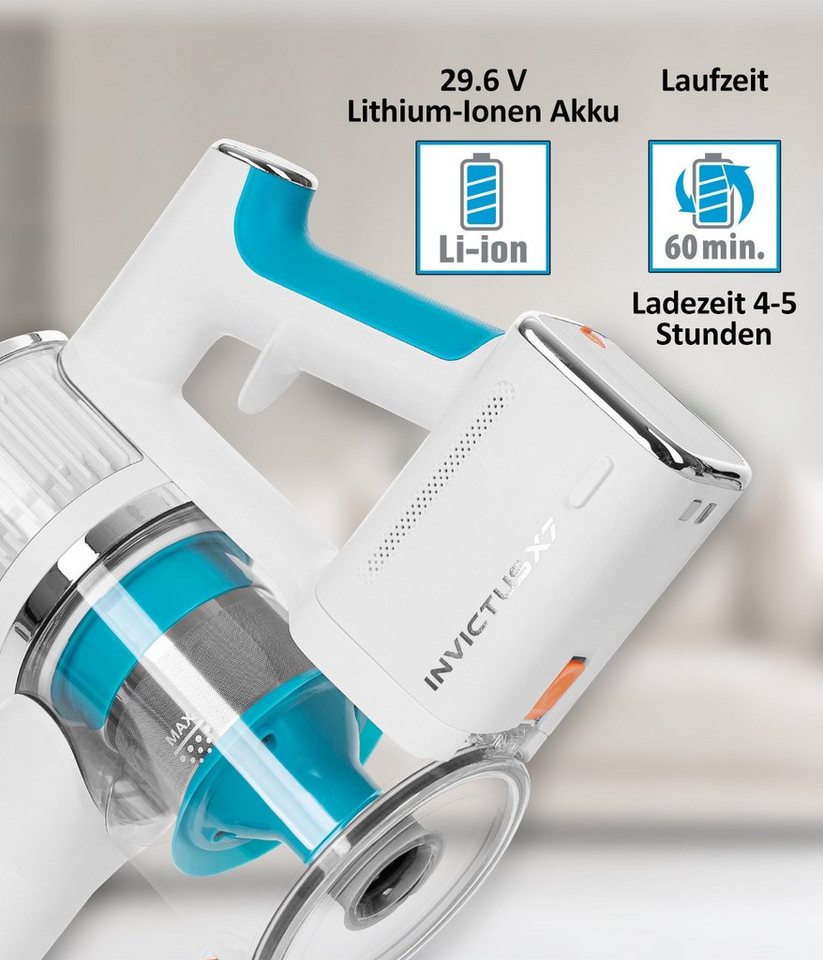 Genius Akku-Handstaubsauger Invictus X7 Facelift Deluxe Akku Staubsauger Set 21-tlg., 380,00 W, beutellos, Akkustaubsauger, Touchscreen, ultraleise, auto, camping,freistehend Bild 5